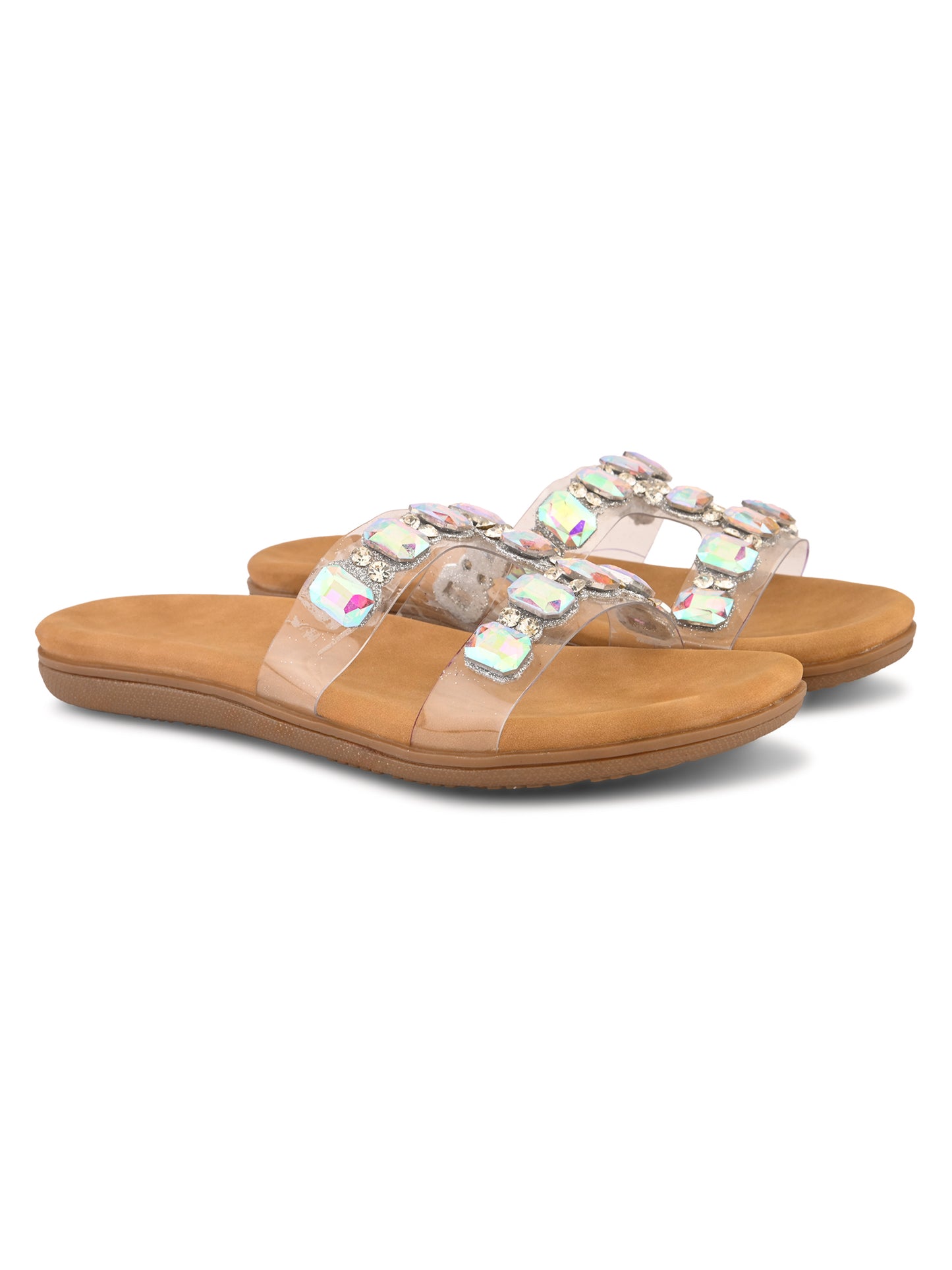 White Ravis Dimond Wedding Slipper for Women Detail Shot Ravis Footwear