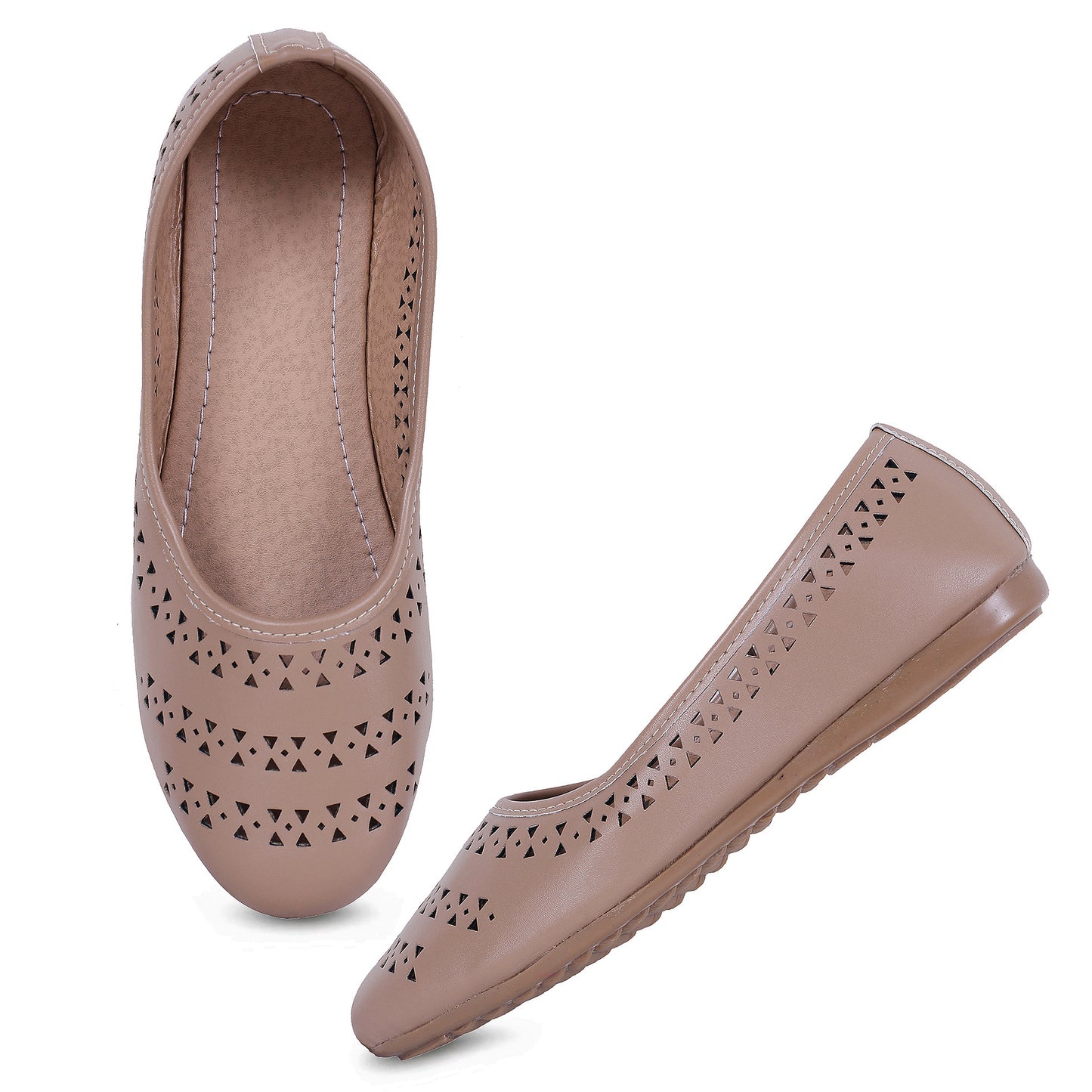 RAVIS DotAura Jutti Flats – Elegant Perforated Design for Daily Comfort
