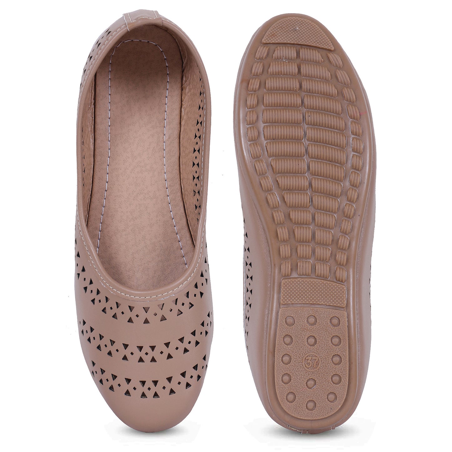 RAVIS DotAura Jutti Flats – Elegant Perforated Design for Daily Comfort