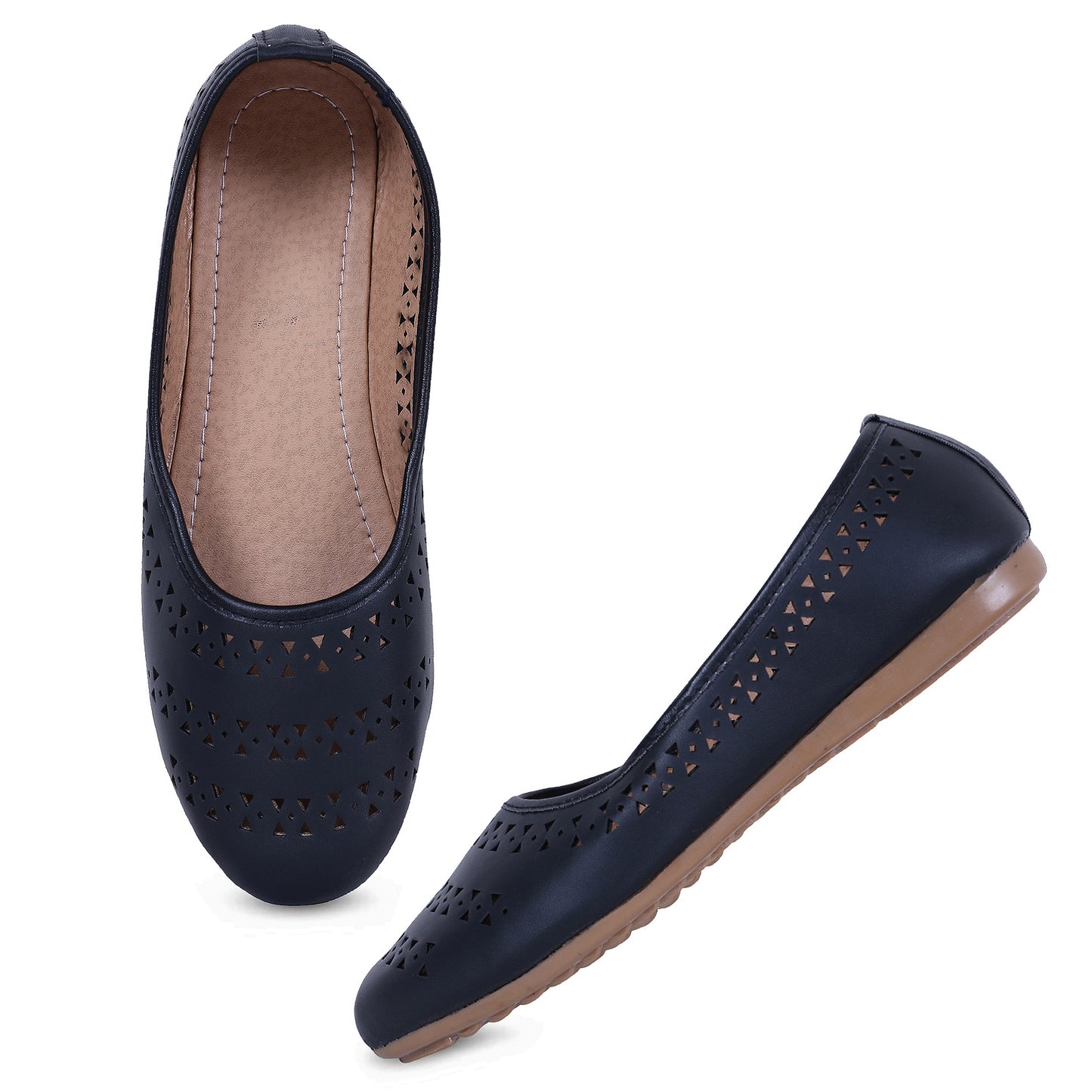 RAVIS DotAura Jutti Flats – Elegant Perforated Design for Daily Comfort