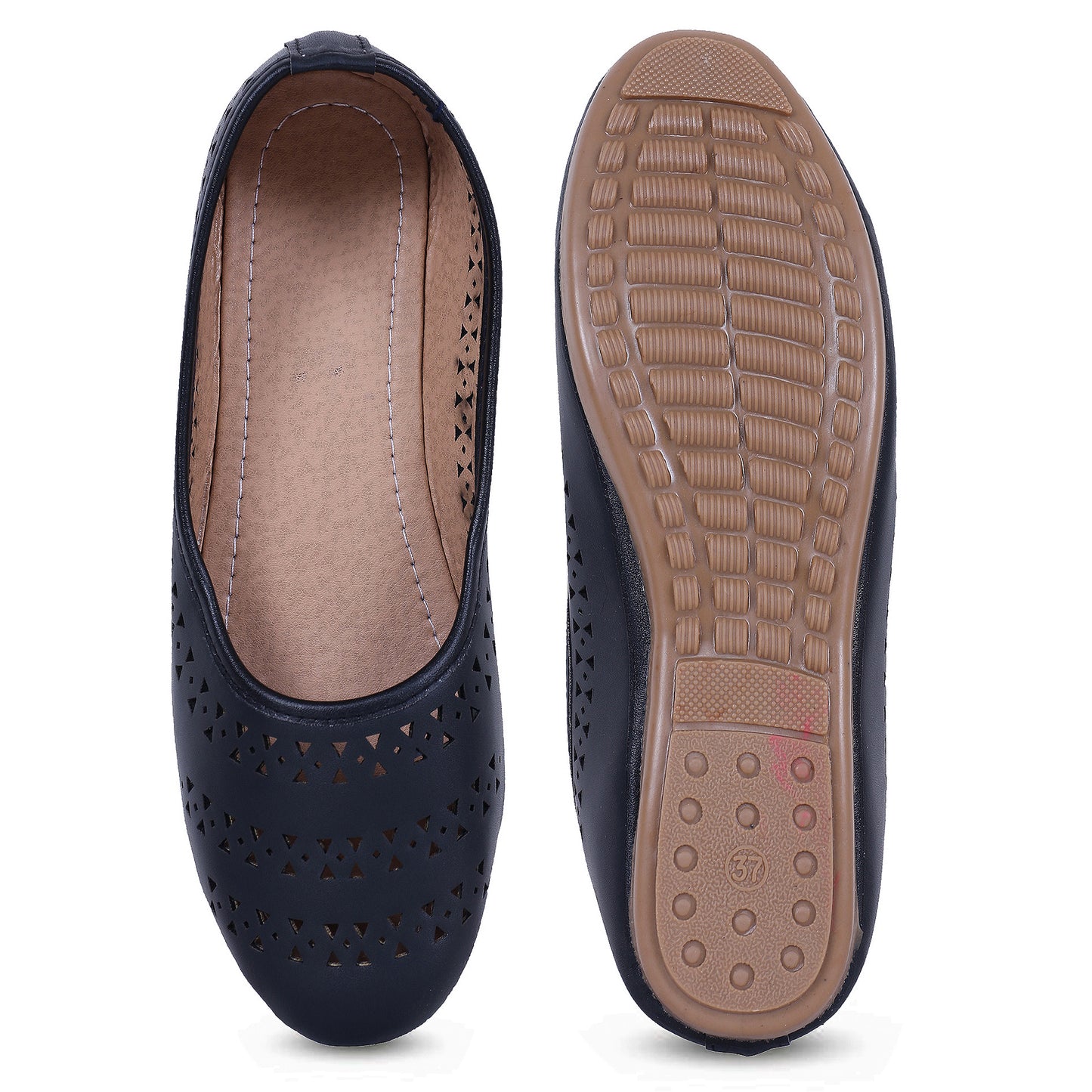 RAVIS DotAura Jutti Flats – Elegant Perforated Design for Daily Comfort