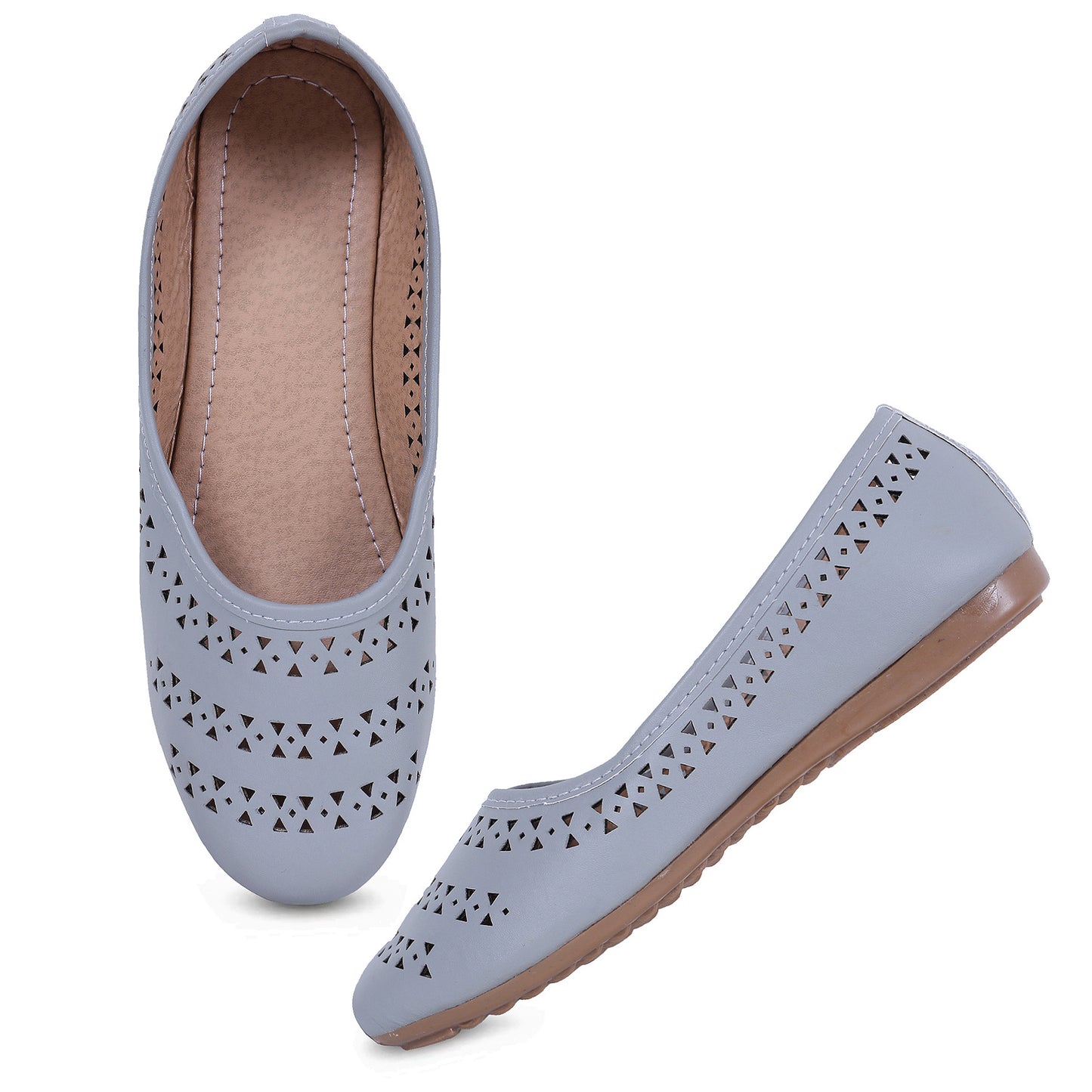 RAVIS DotAura Jutti Flats – Elegant Perforated Design for Daily Comfort