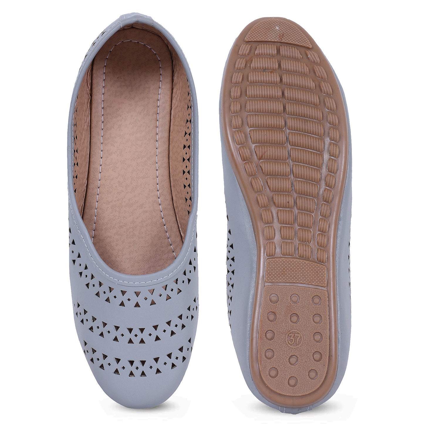 RAVIS DotAura Jutti Flats – Elegant Perforated Design for Daily Comfort