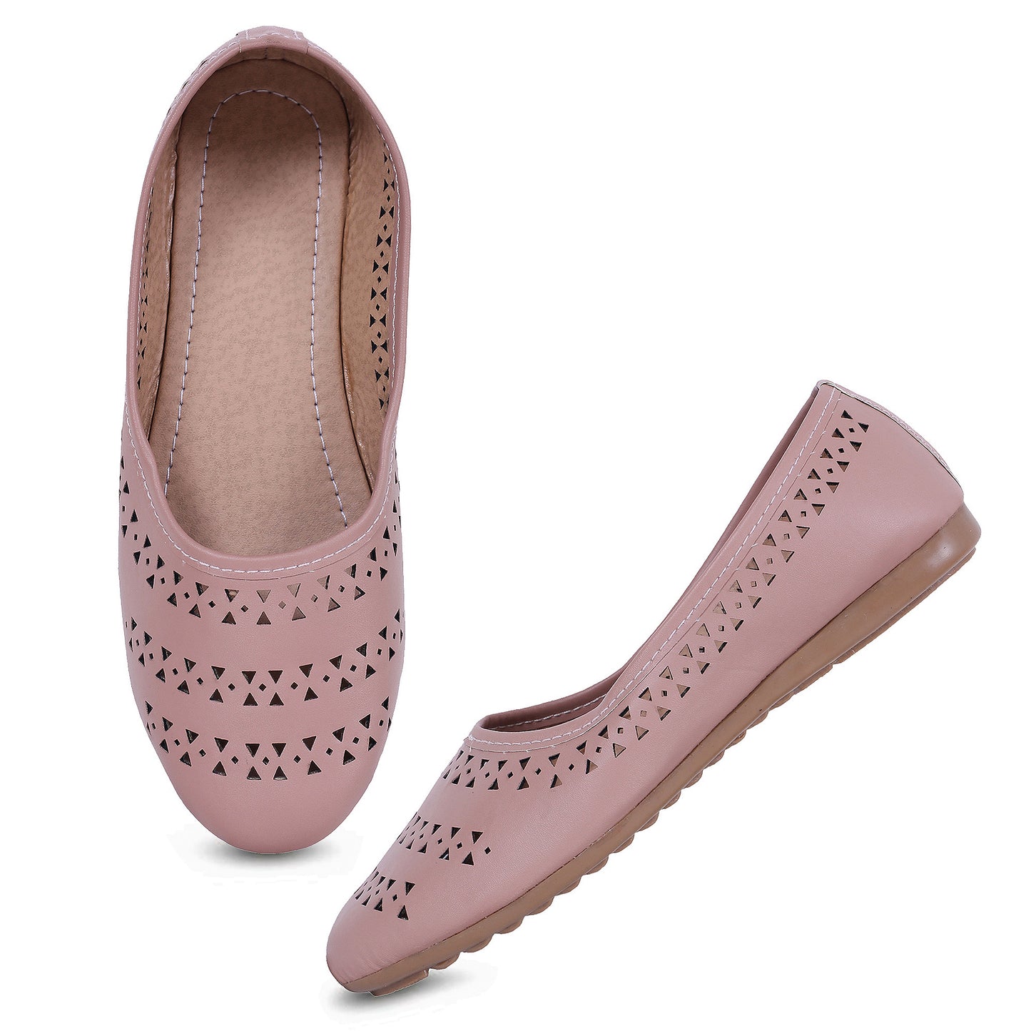 RAVIS DotAura Jutti Flats – Elegant Perforated Design for Daily Comfort