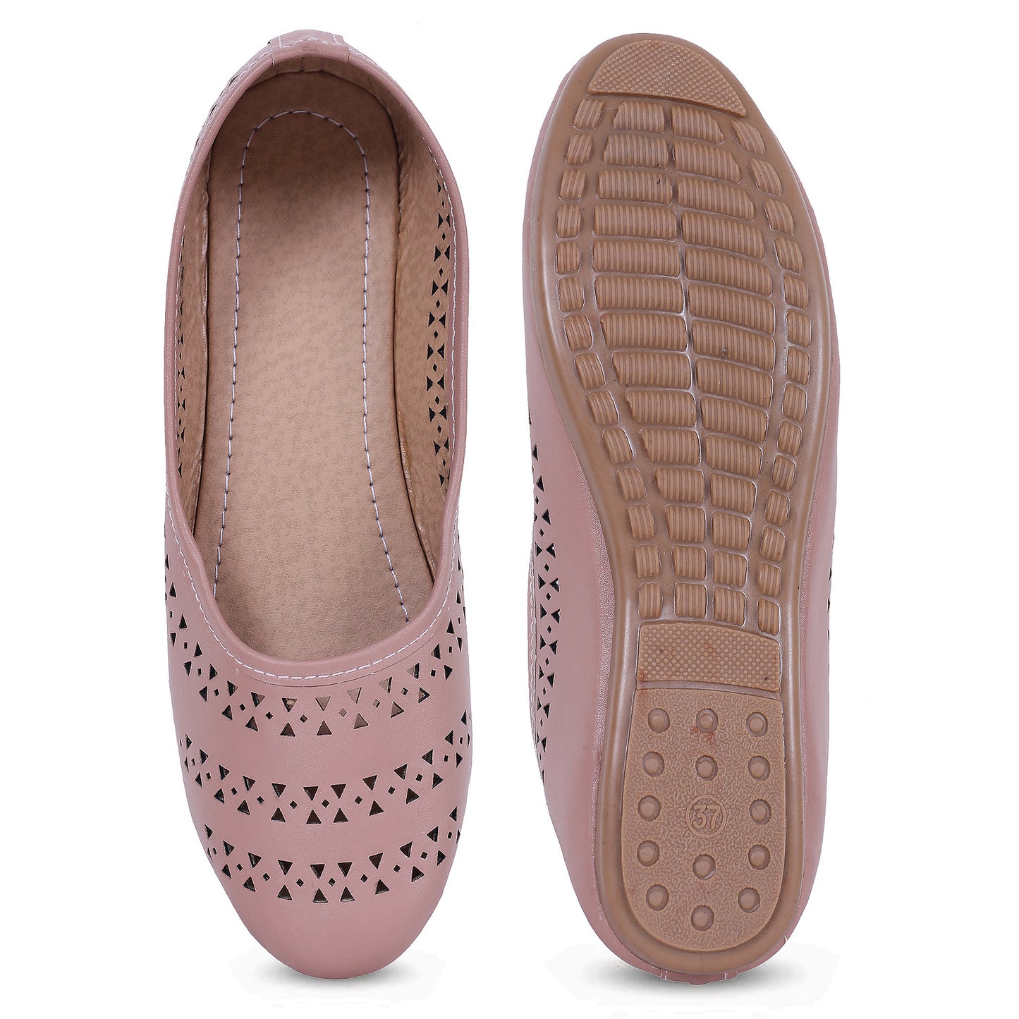 RAVIS DotAura Jutti Flats – Elegant Perforated Design for Daily Comfort