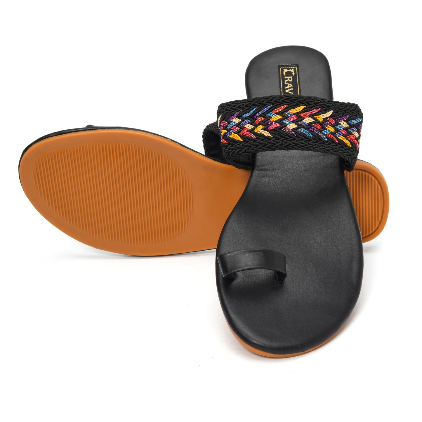 Ravis Ethnic Flat Slippers for Women – Braided Strap & Toe Loop | Daily & Festive Wear