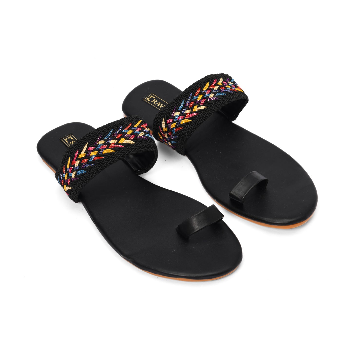Ravis Ethnic Flat Slippers for Women – Braided Strap & Toe Loop | Daily & Festive Wear
