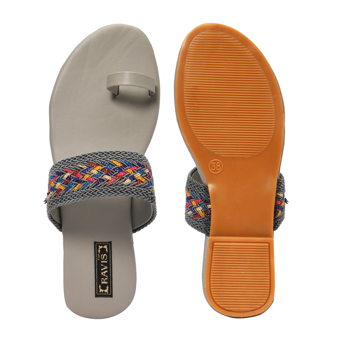 Ravis Ethnic Flat Slippers for Women – Braided Strap & Toe Loop | Daily & Festive Wear