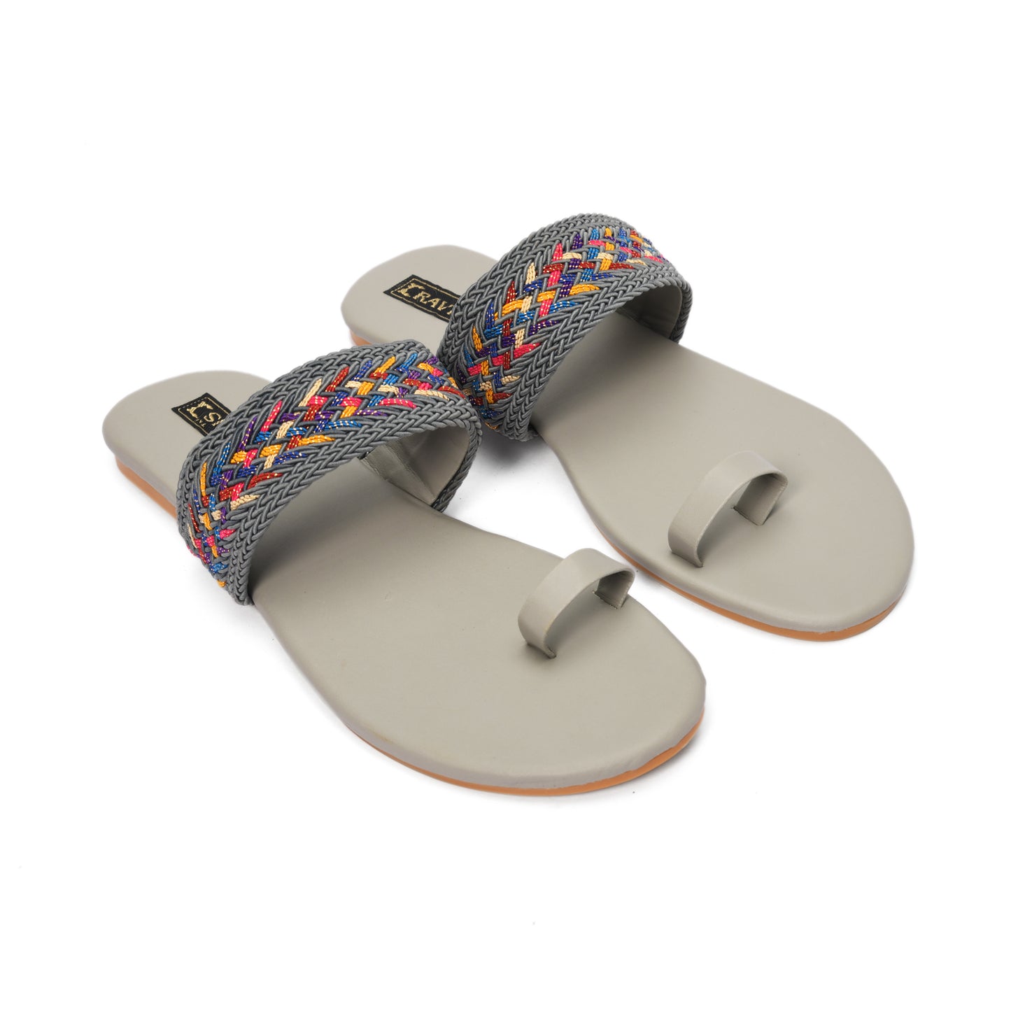 Ravis Ethnic Flat Slippers for Women – Braided Strap & Toe Loop | Daily & Festive Wear
