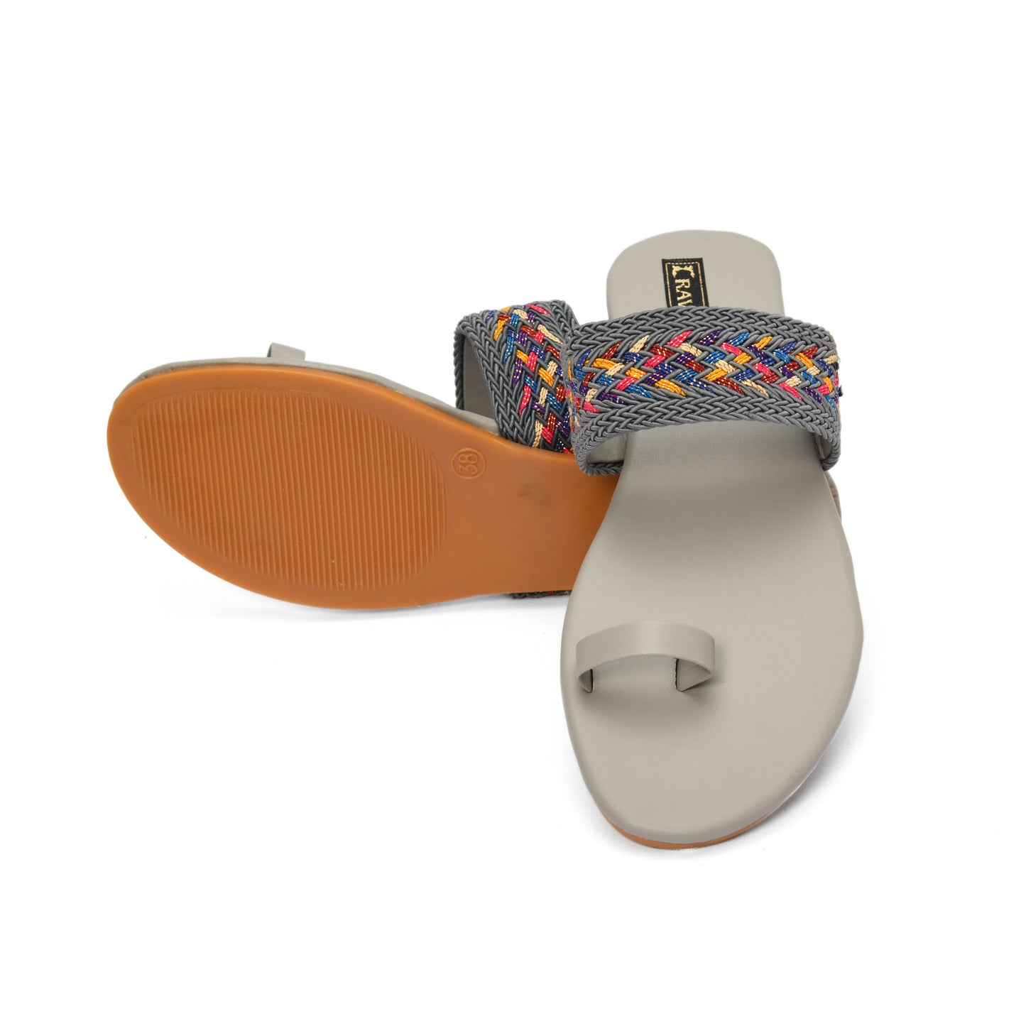 Ravis Ethnic Flat Slippers for Women – Braided Strap & Toe Loop | Daily & Festive Wear