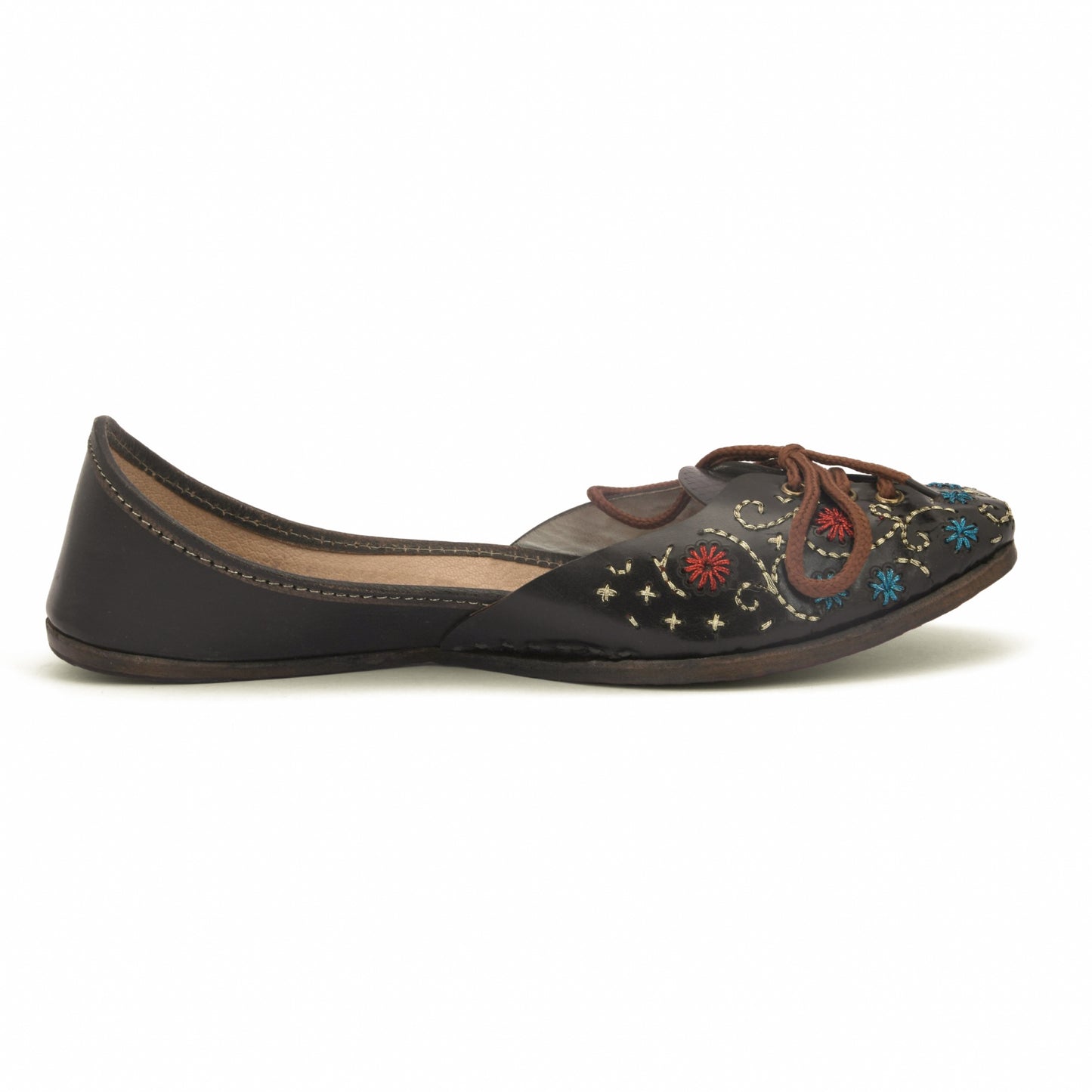 RAVIS Women’s Lace-Up Embroidered Jutti
