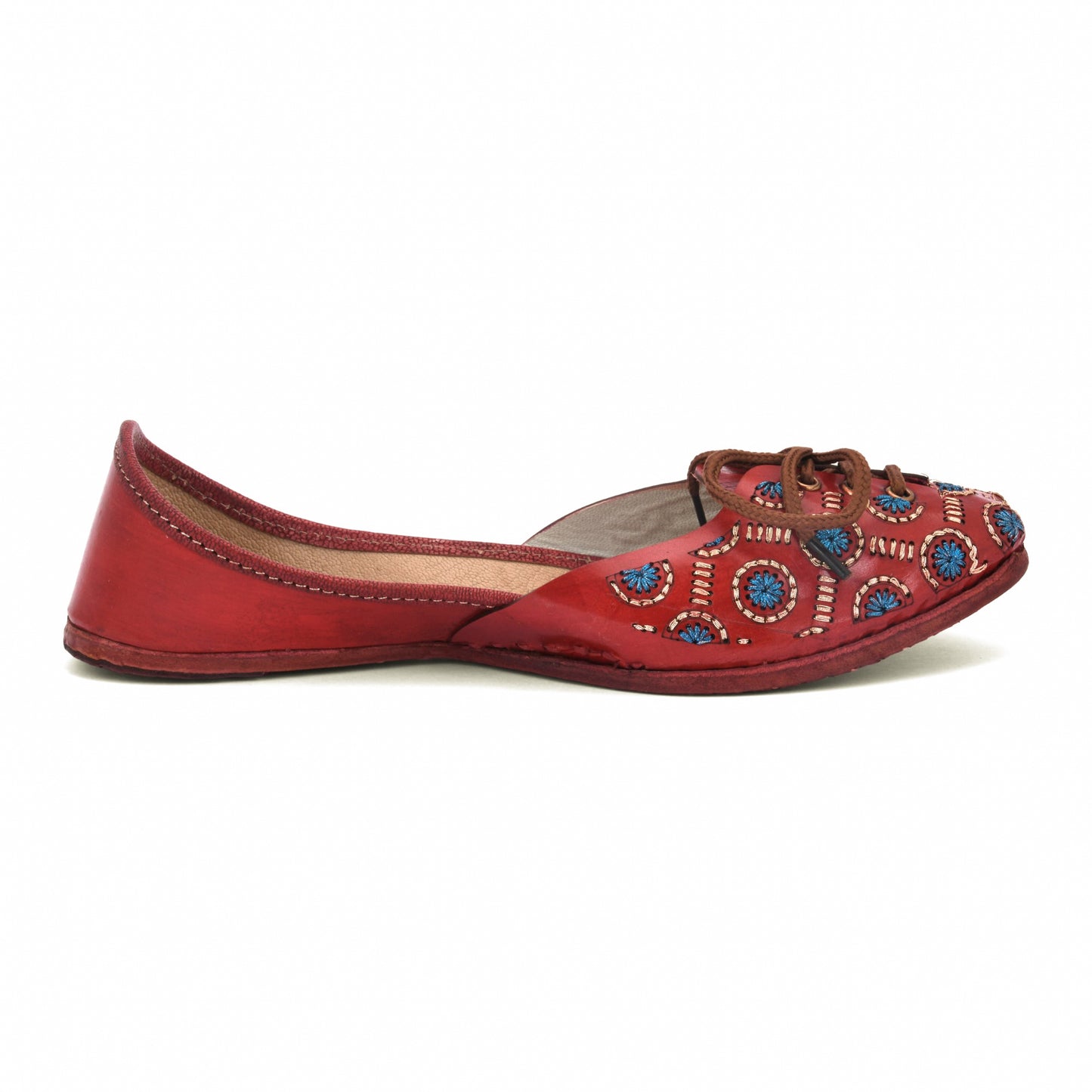 RAVIS Women’s Lace-Up Embroidered Jutti