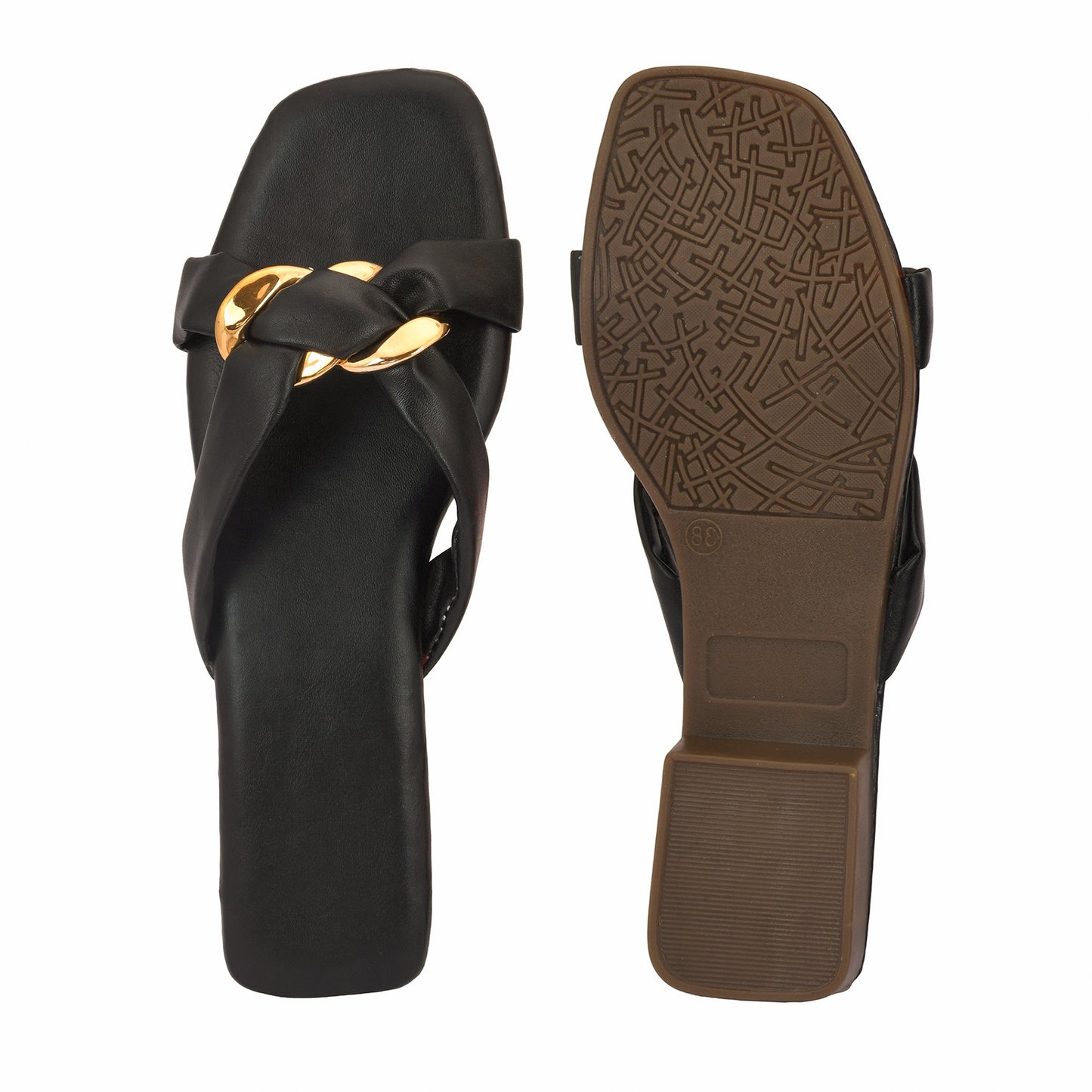 RAVIS Luxe Chain Strap Slippers for Women