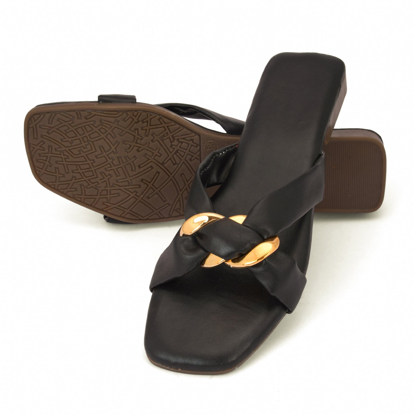 RAVIS Luxe Chain Strap Slippers for Women