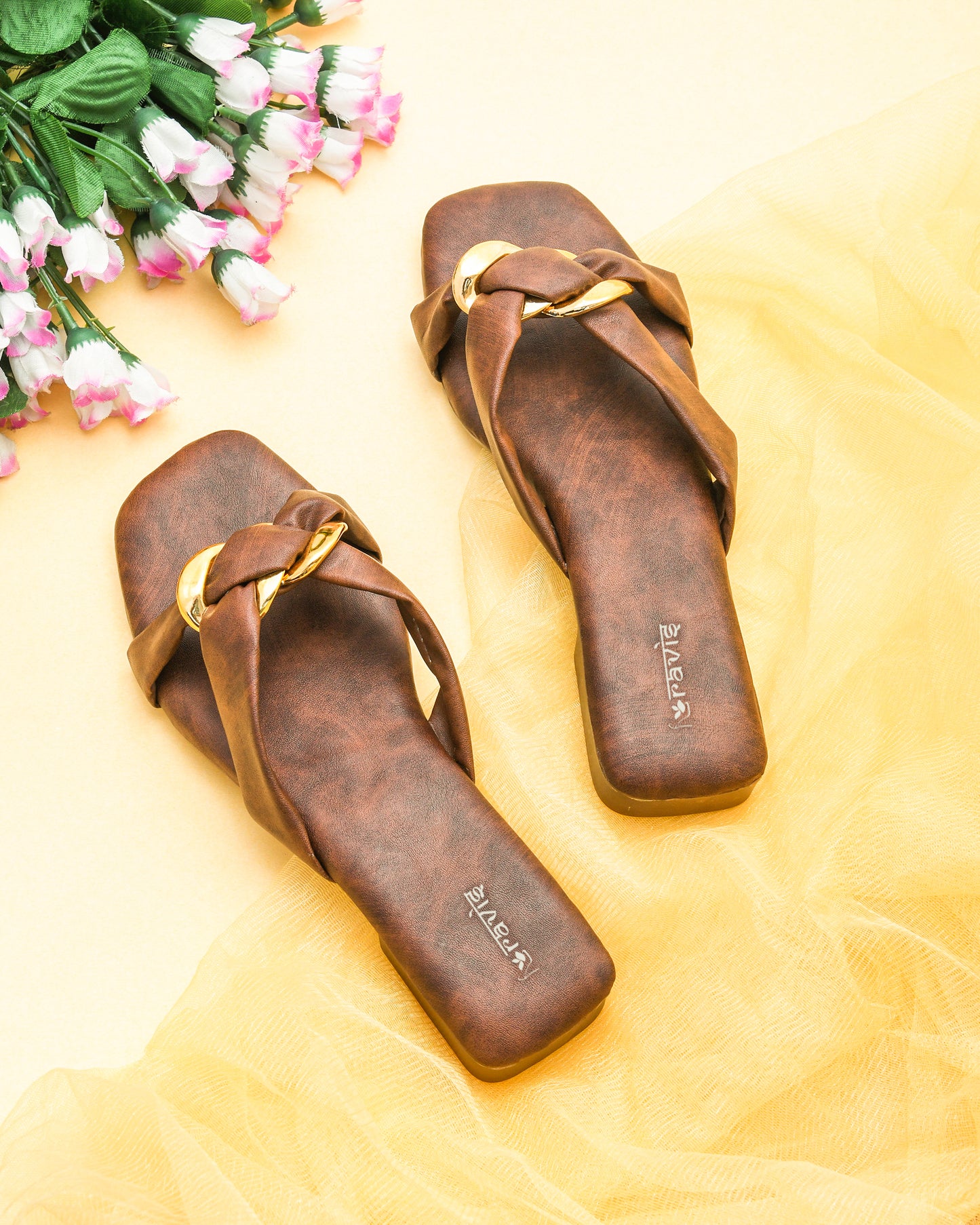 RAVIS Luxe Chain Strap Slippers for Women