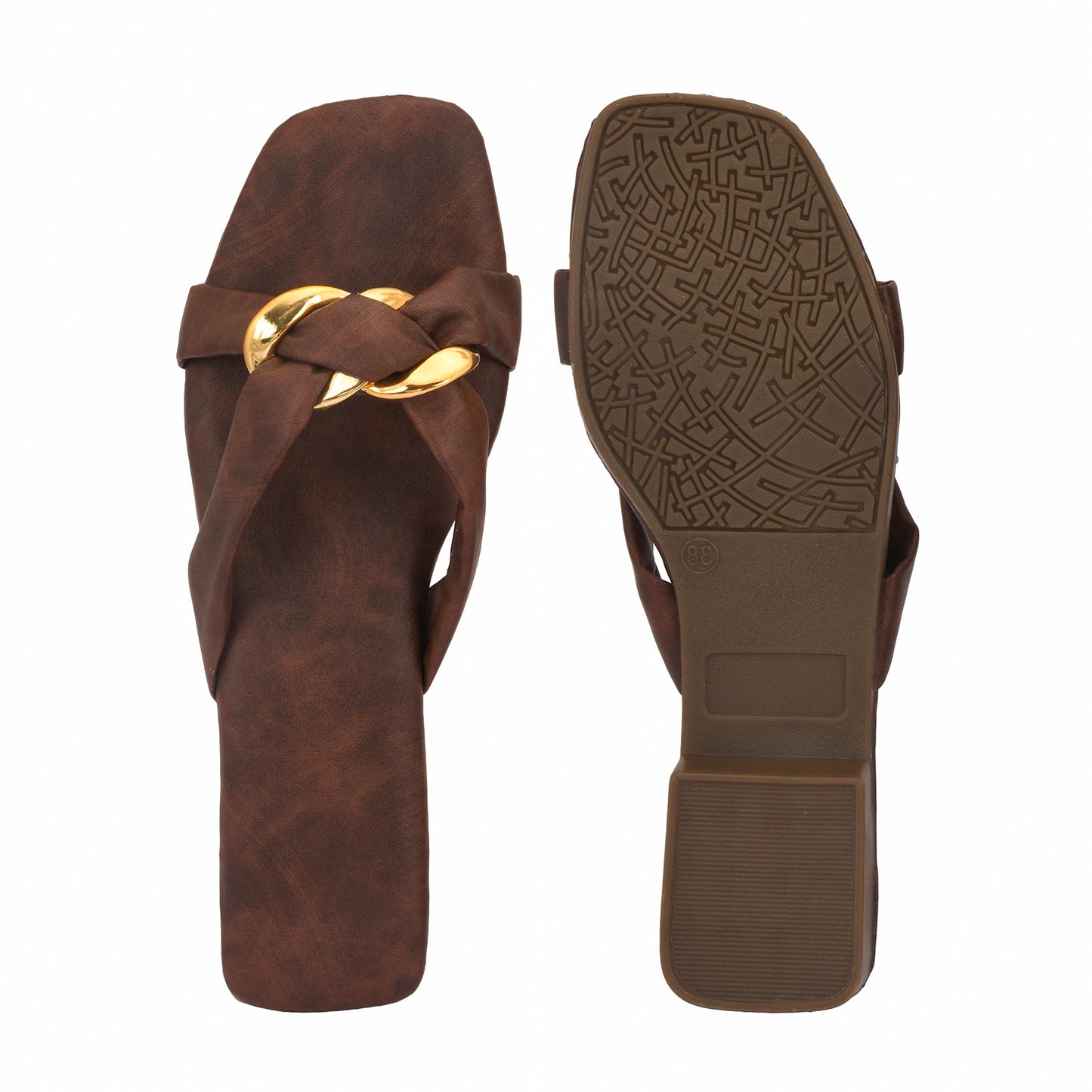 RAVIS Luxe Chain Strap Slippers for Women