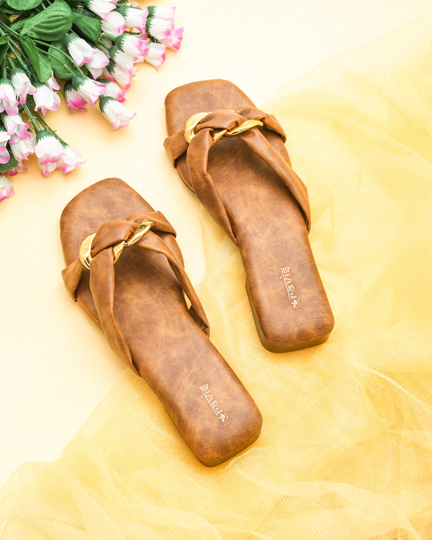 RAVIS Luxe Chain Strap Slippers for Women