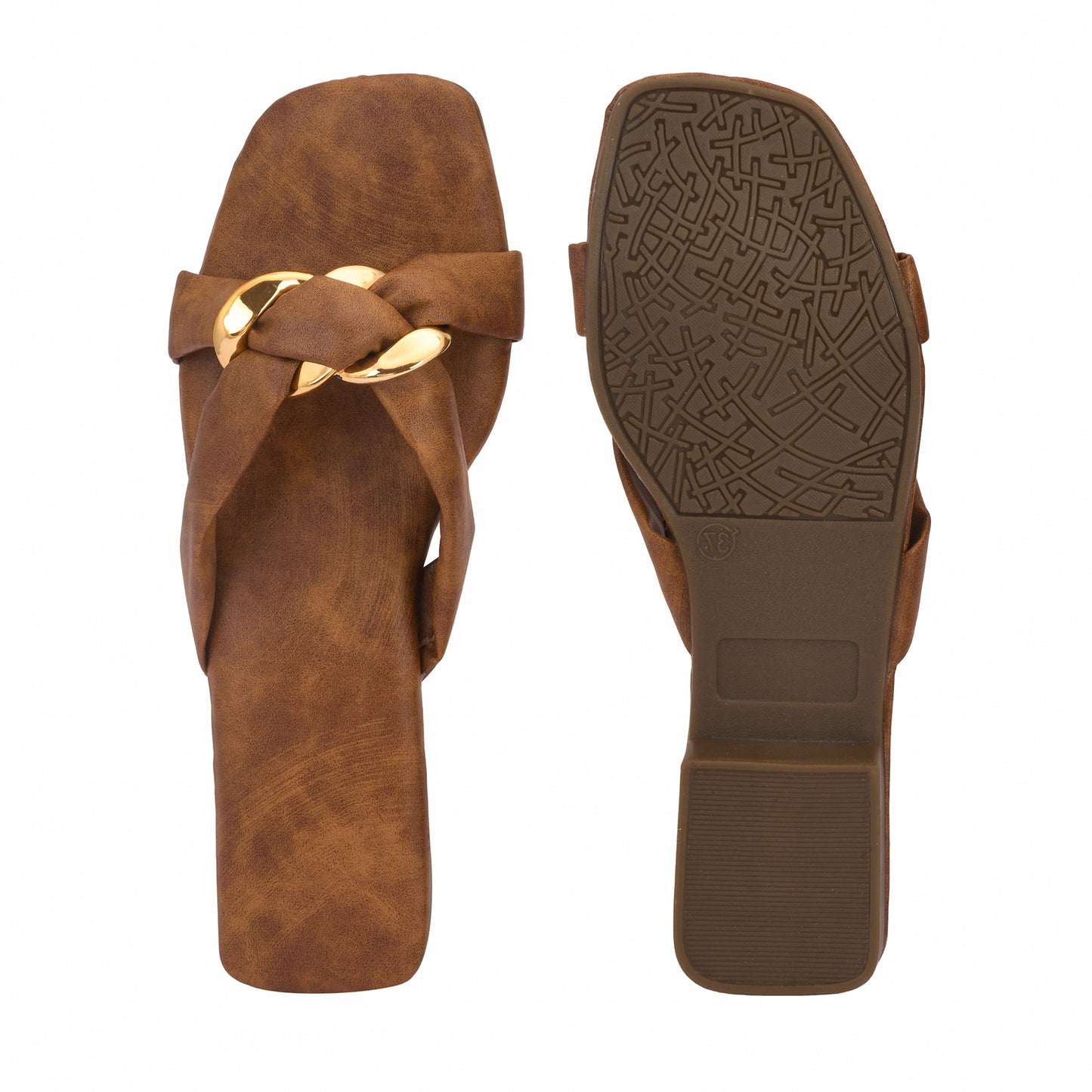 RAVIS Luxe Chain Strap Slippers for Women