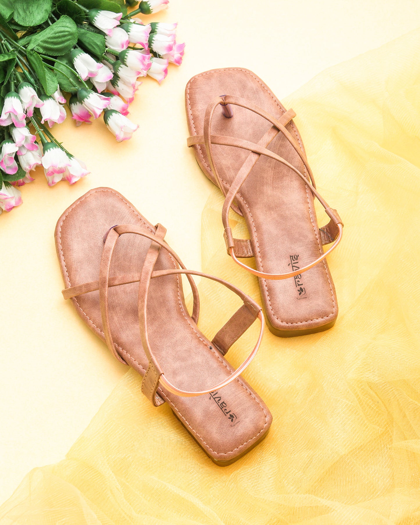 Ravis Triple Elastic Strap Criss-Cross Flats – Stylish Comfort for Everyday