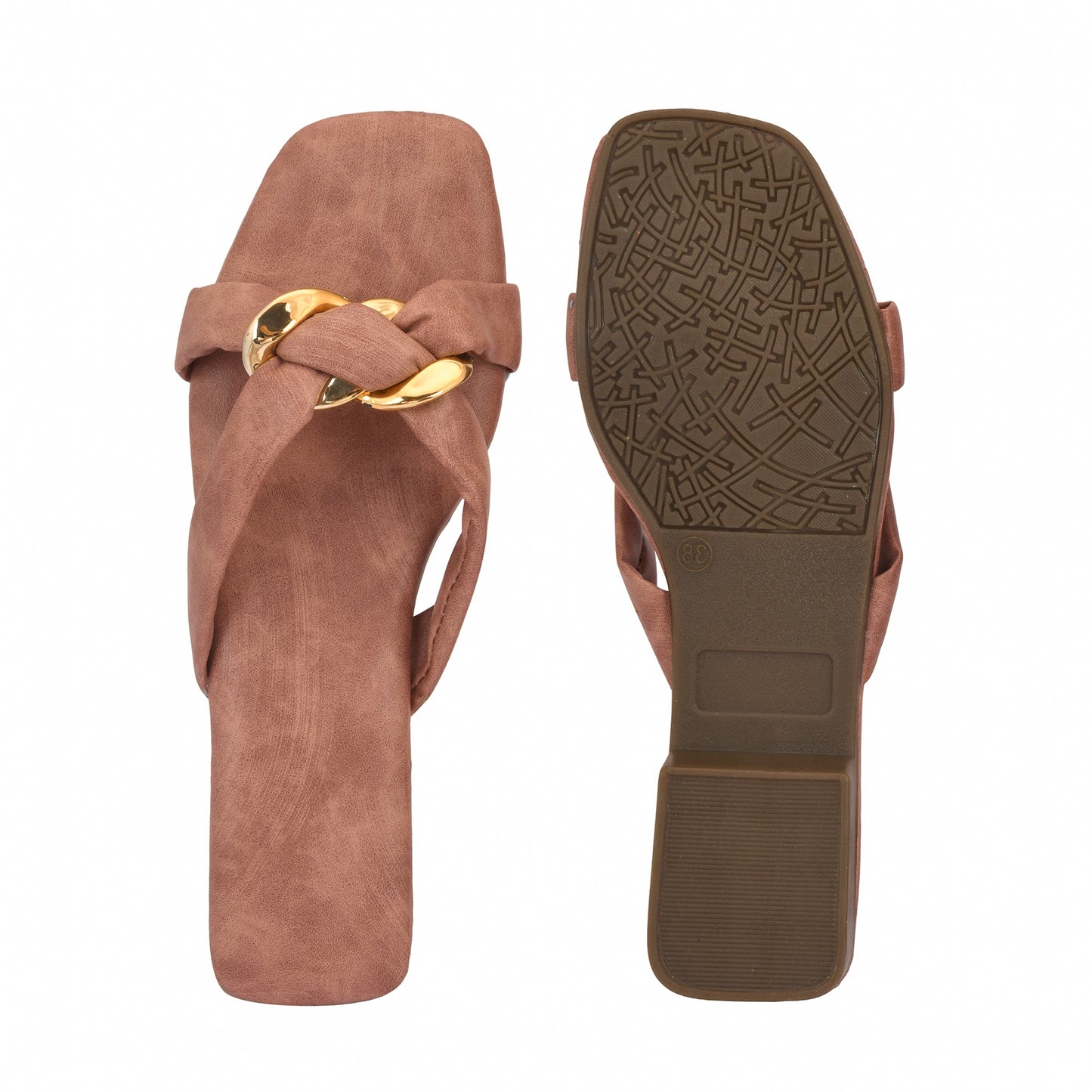 RAVIS Luxe Chain Strap Slippers for Women