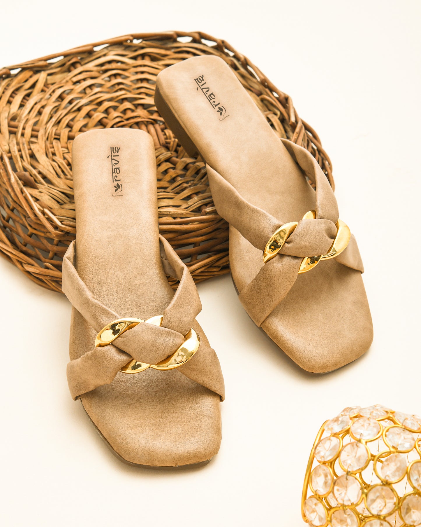 RAVIS Luxe Chain Strap Slippers for Women