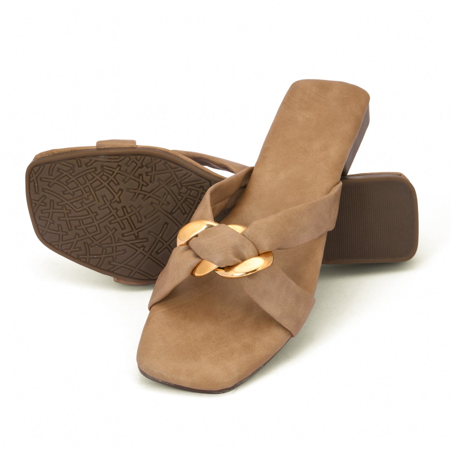 RAVIS Luxe Chain Strap Slippers for Women