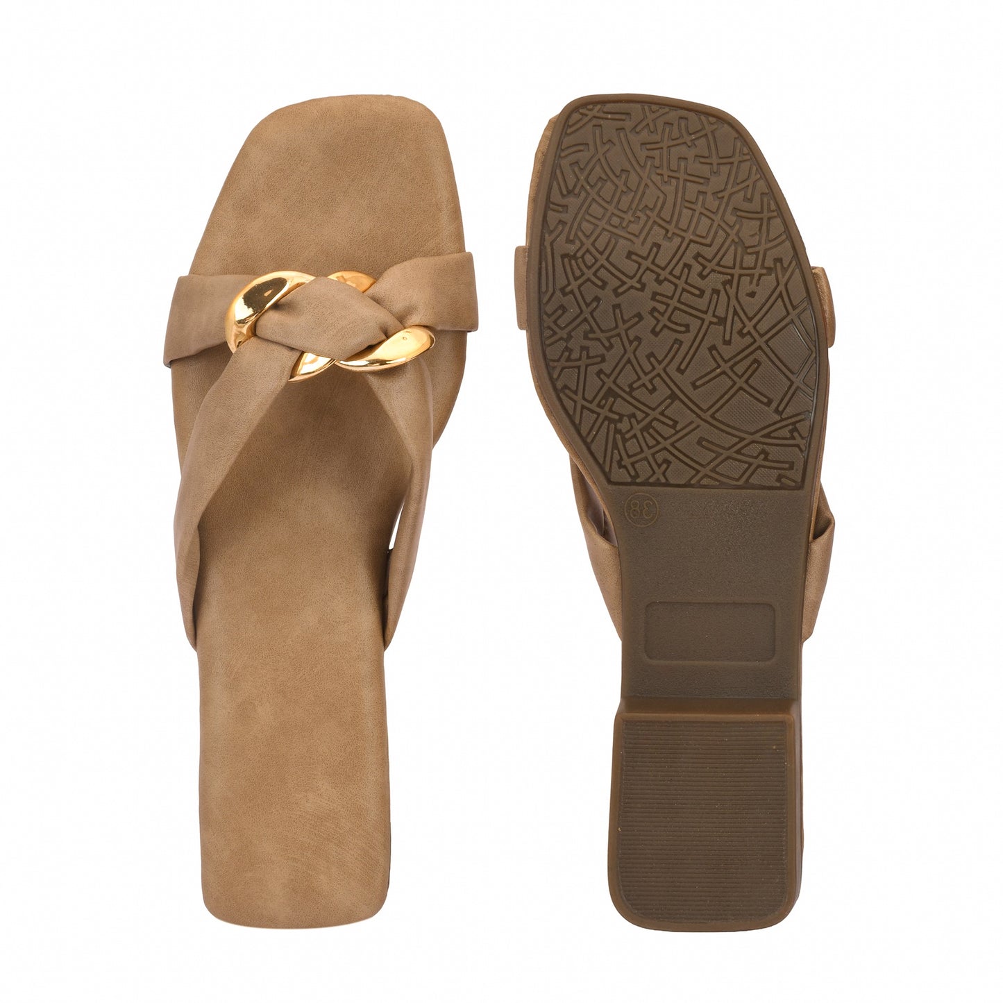 RAVIS Luxe Chain Strap Slippers for Women