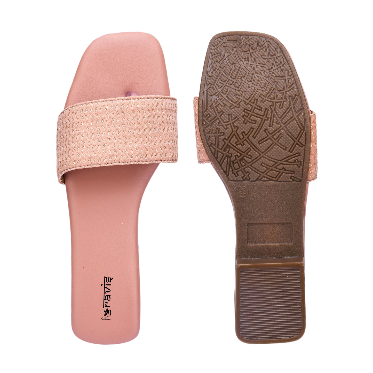 RAVIS Woven Charm Toe-Ring Flats