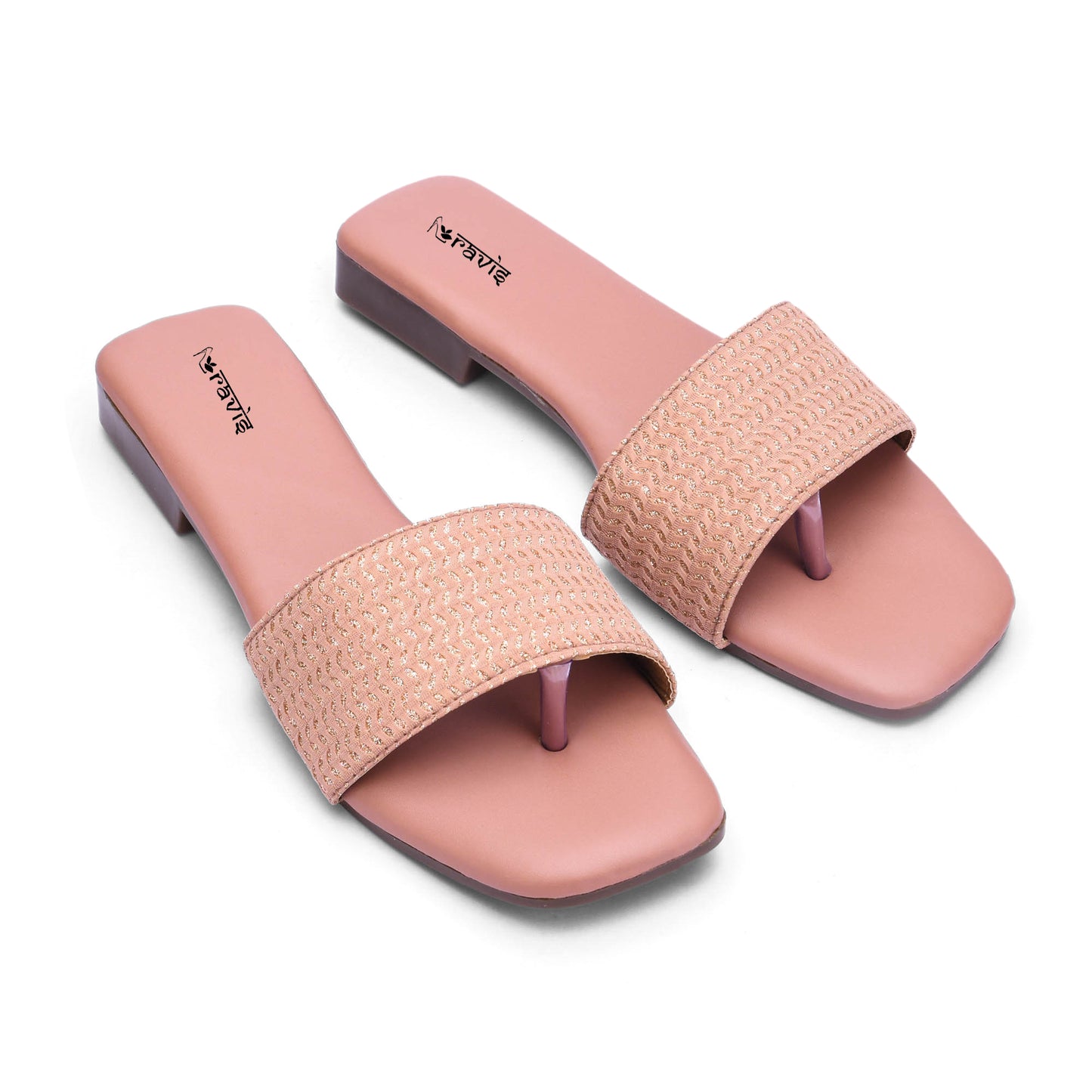 RAVIS Woven Charm Toe-Ring Flats