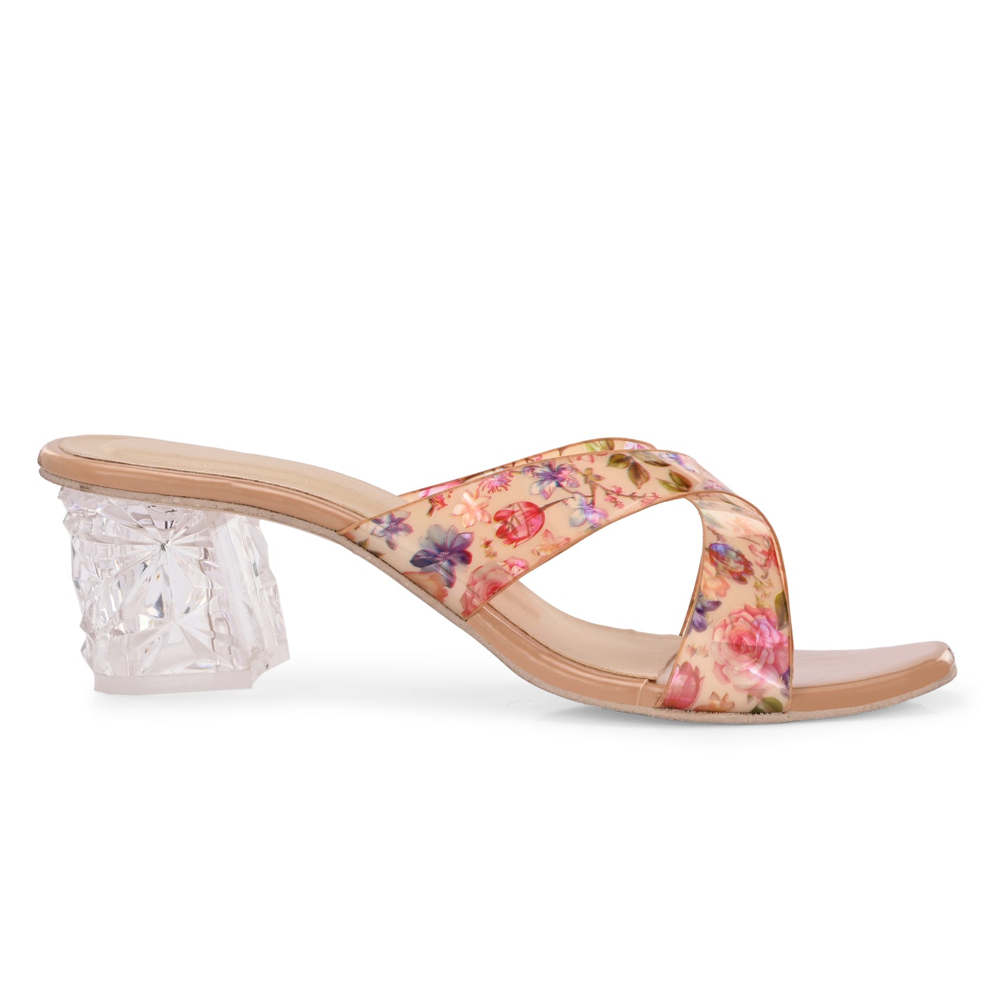 RAVIS Rosette Vibe Heels – Floral Glam for Modern Steps