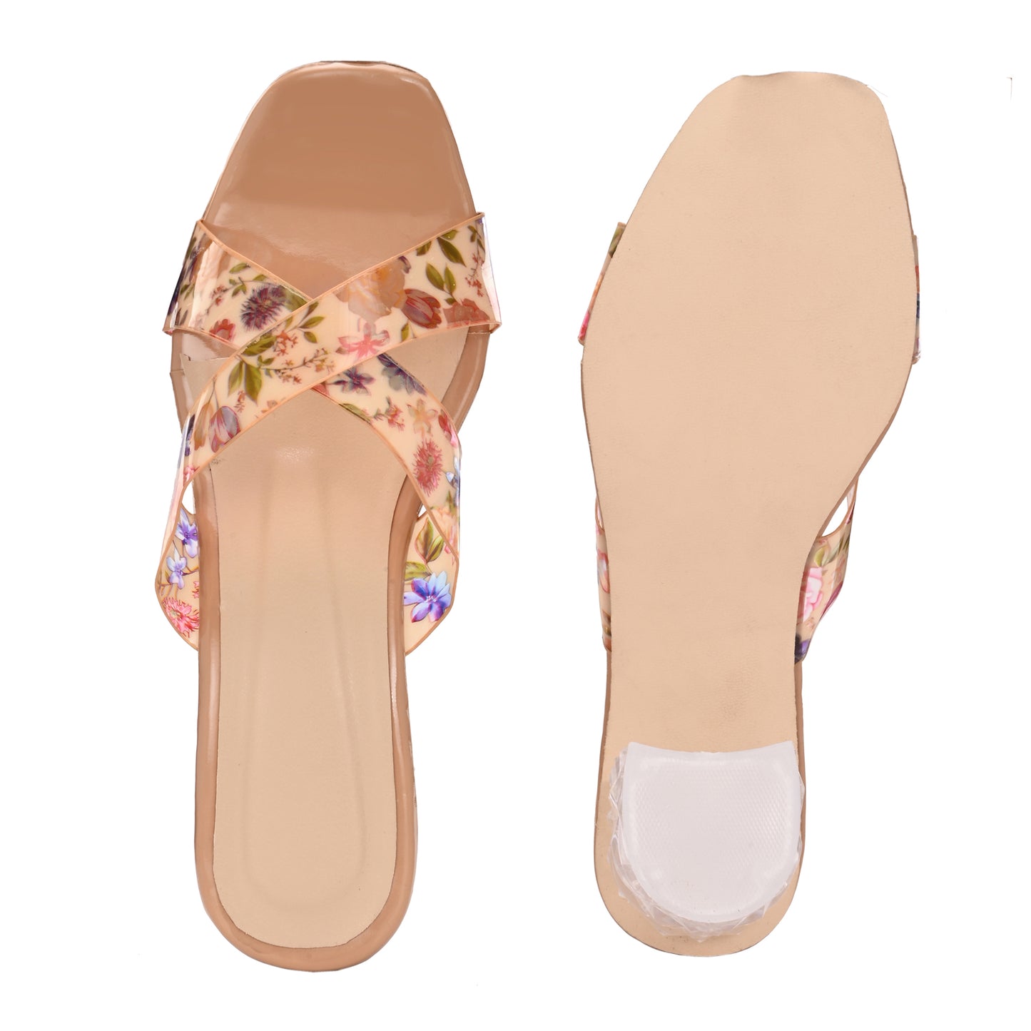 RAVIS Rosette Vibe Heels – Floral Glam for Modern Steps
