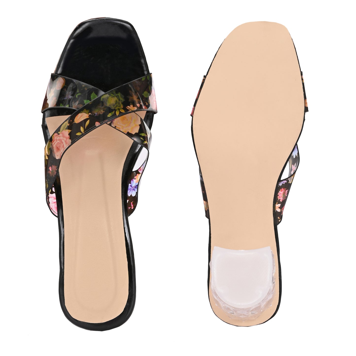 RAVIS Rosette Vibe Heels – Floral Glam for Modern Steps