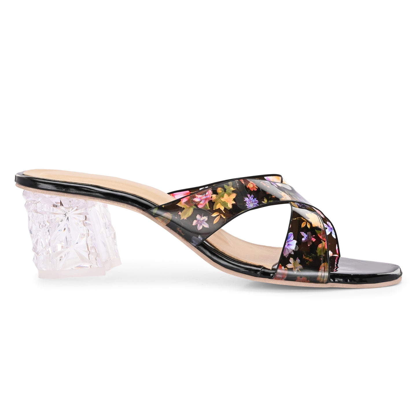 RAVIS Rosette Vibe Heels – Floral Glam for Modern Steps