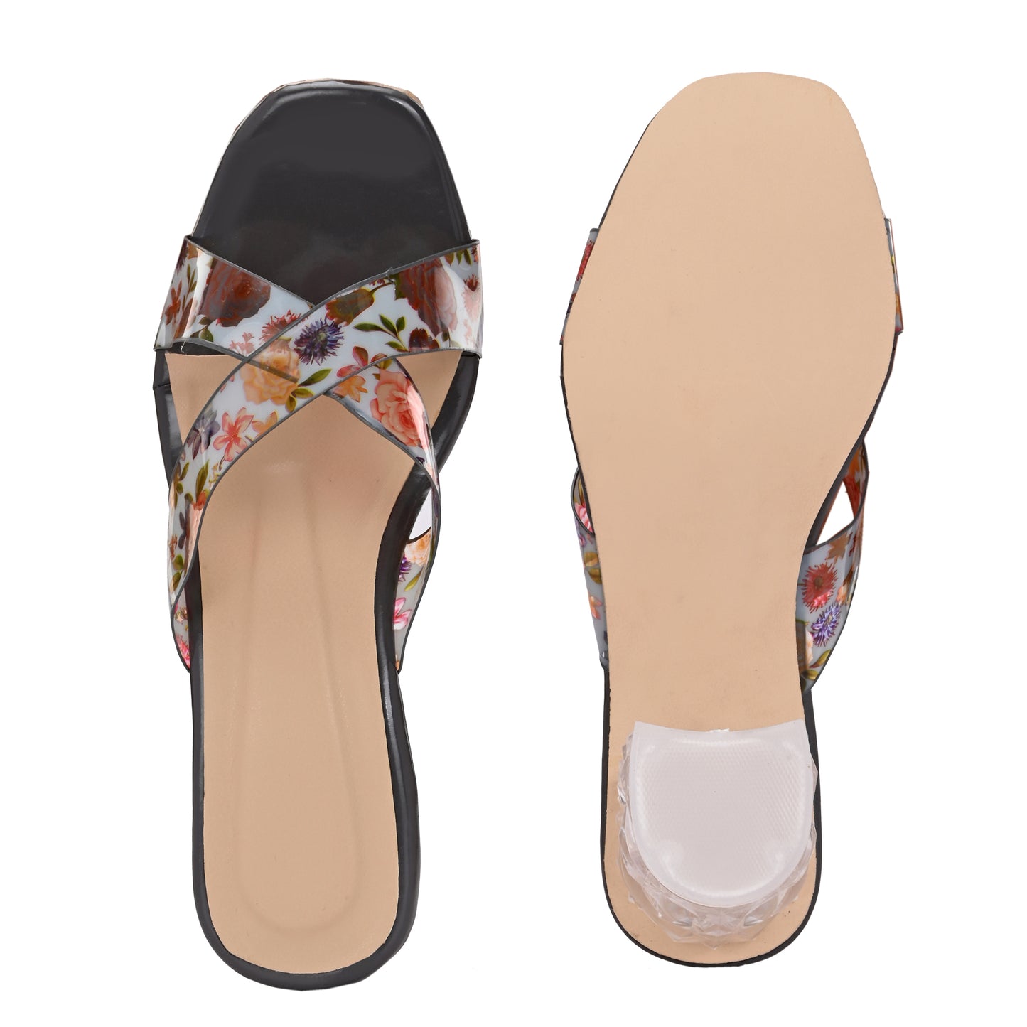 RAVIS Rosette Vibe Heels – Floral Glam for Modern Steps