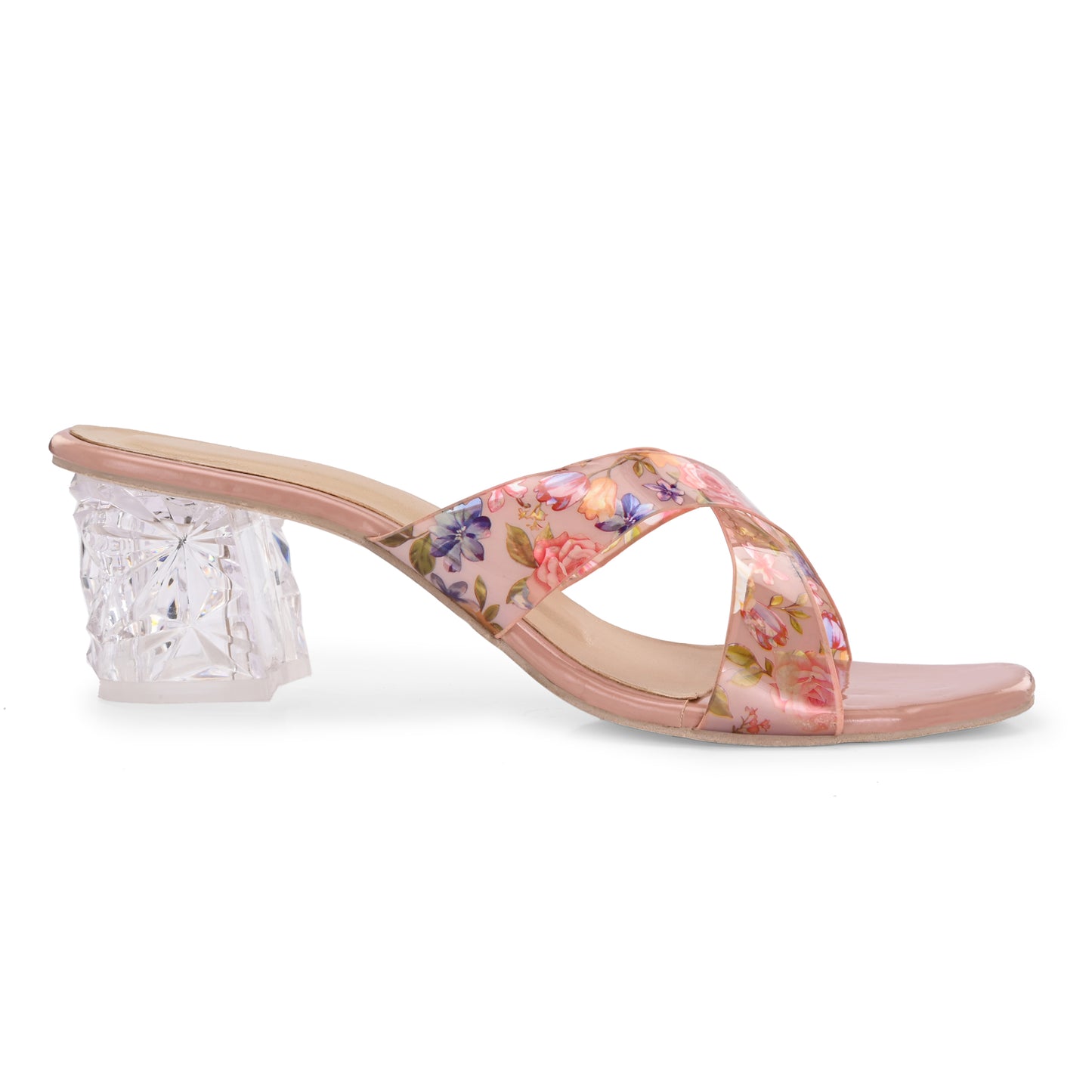 RAVIS Rosette Vibe Heels – Floral Glam for Modern Steps