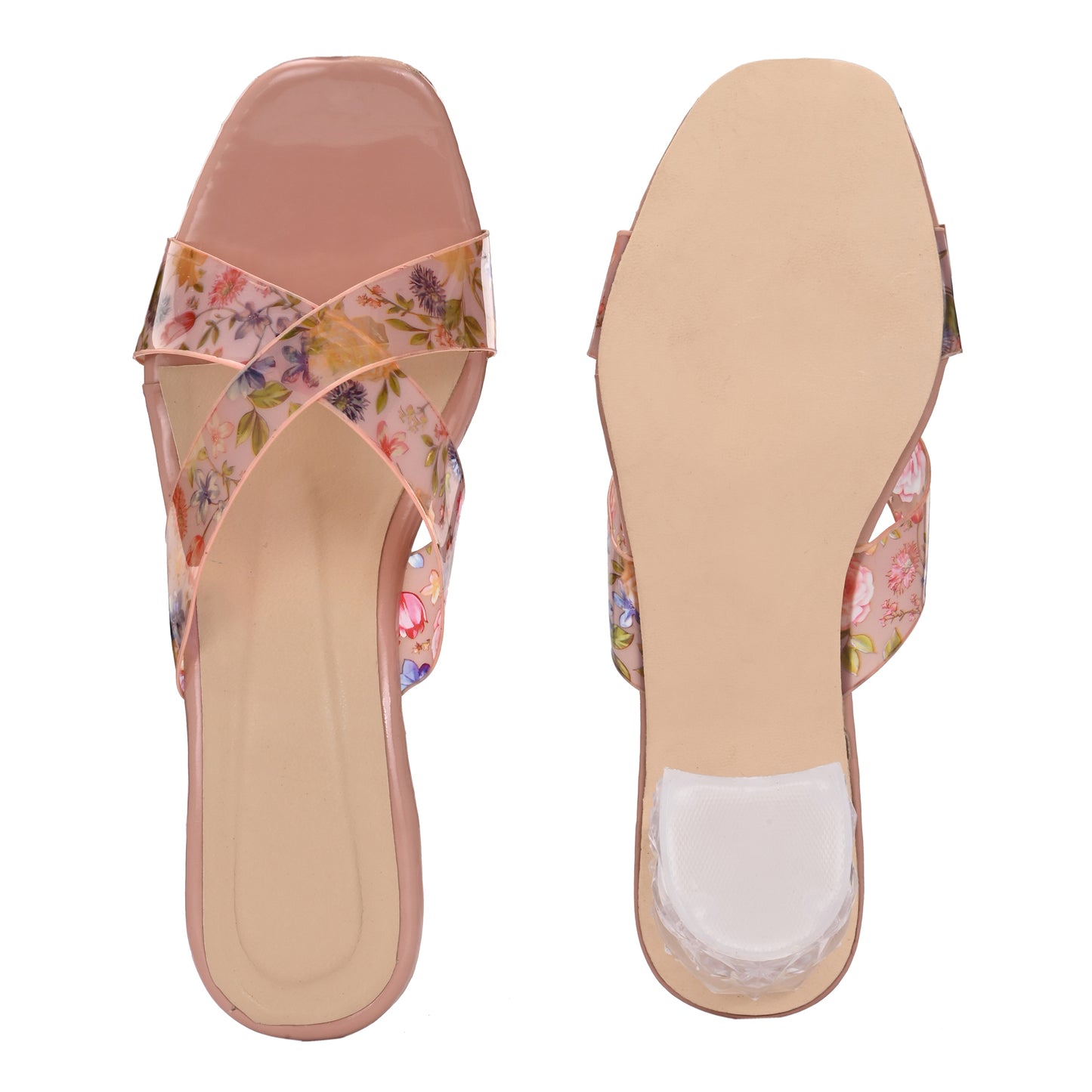 RAVIS Rosette Vibe Heels – Floral Glam for Modern Steps