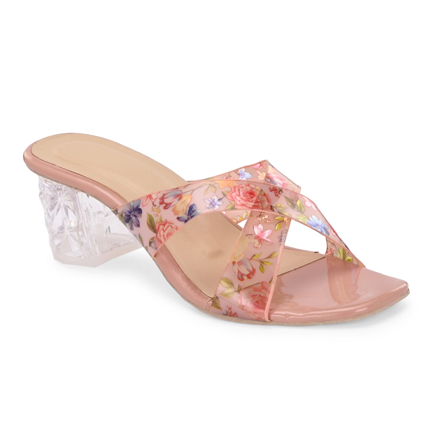 RAVIS Rosette Vibe Heels – Floral Glam for Modern Steps