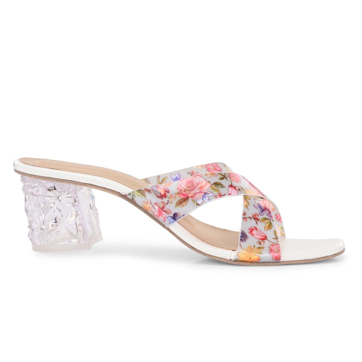 RAVIS Rosette Vibe Heels – Floral Glam for Modern Steps