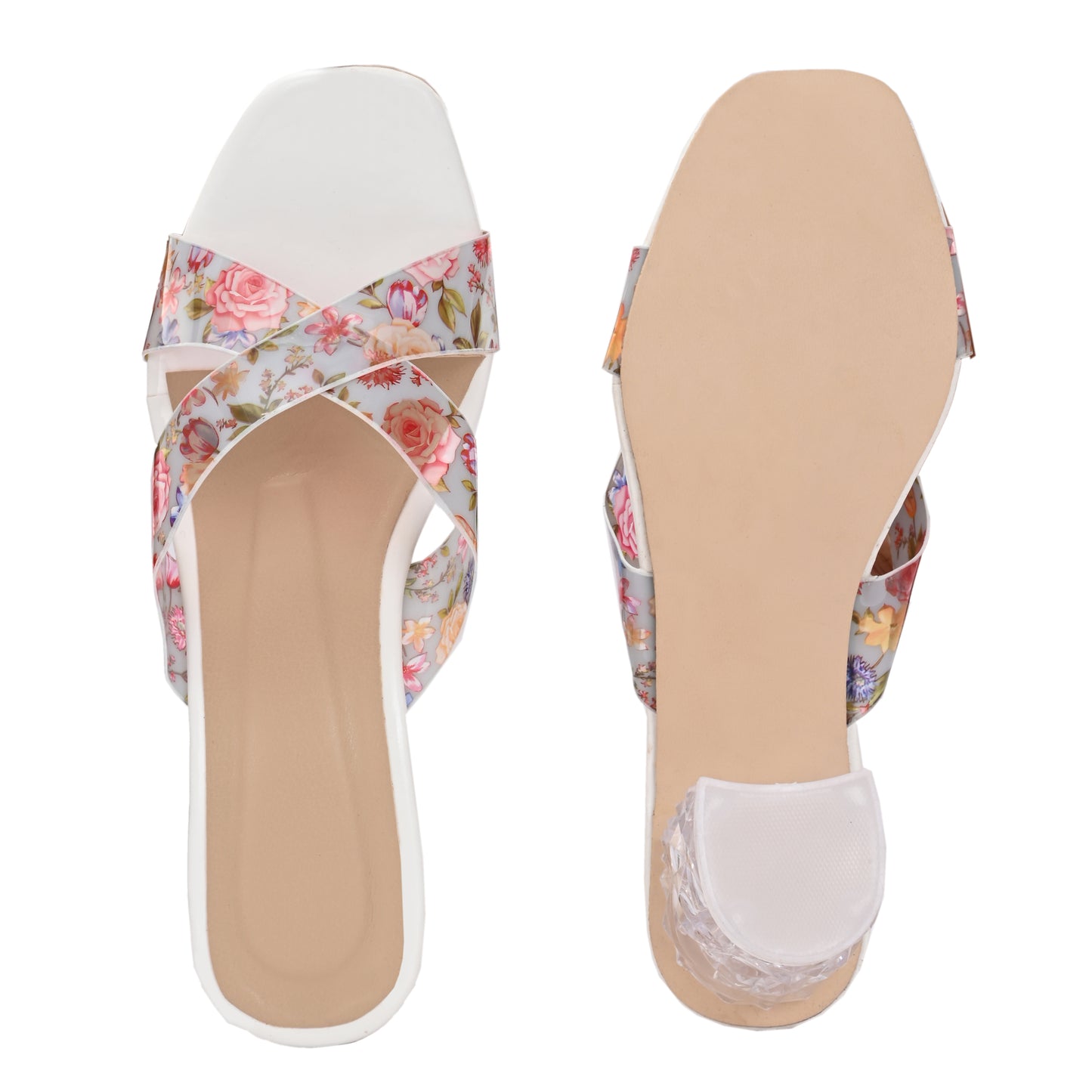 RAVIS Rosette Vibe Heels – Floral Glam for Modern Steps