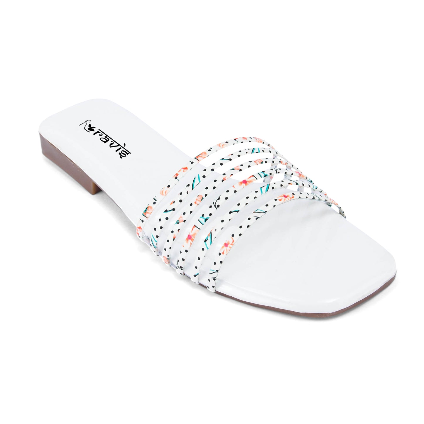 RAVIS Multi-Strap Printed Flat Slippers for Women- Dailywear & Casual Outing