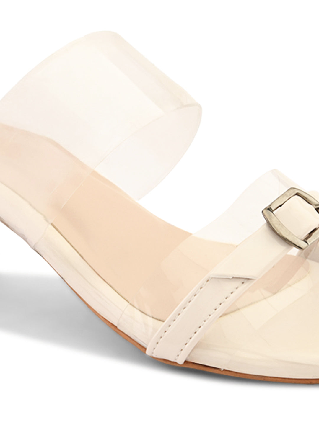Ravis Black Transparent Block Heels – Buckle Strap | Party & Daily Wear