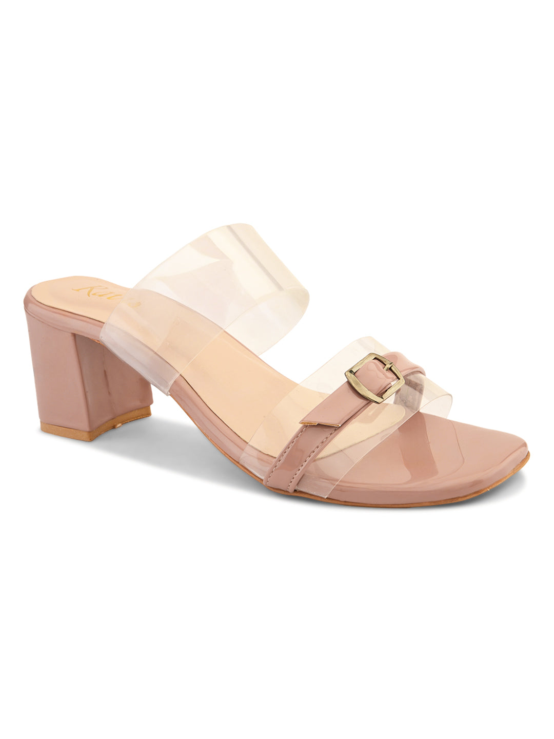 Ravis Black Transparent Block Heels – Buckle Strap | Party & Daily Wear