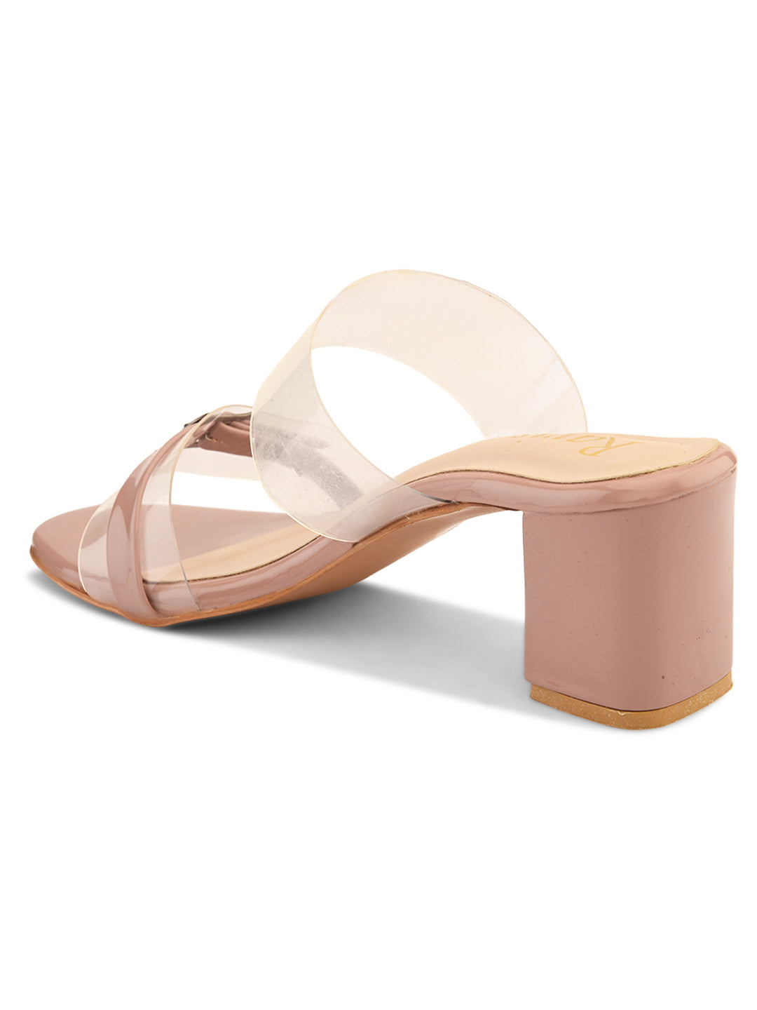 Ravis Black Transparent Block Heels – Buckle Strap | Party & Daily Wear