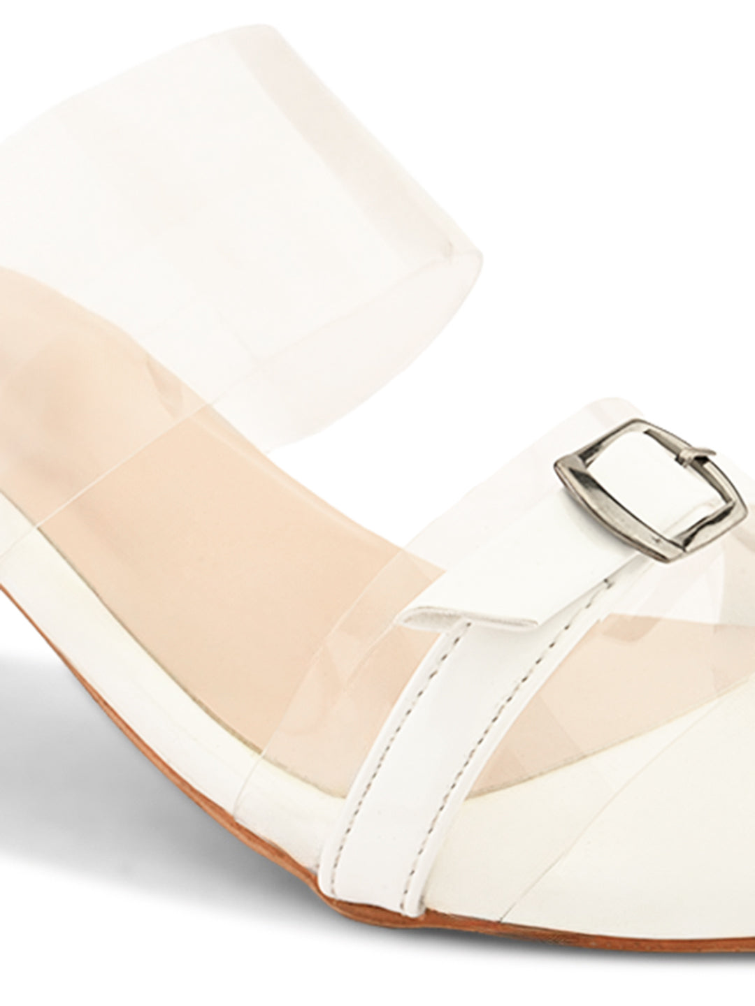 Ravis Black Transparent Block Heels – Buckle Strap | Party & Daily Wear