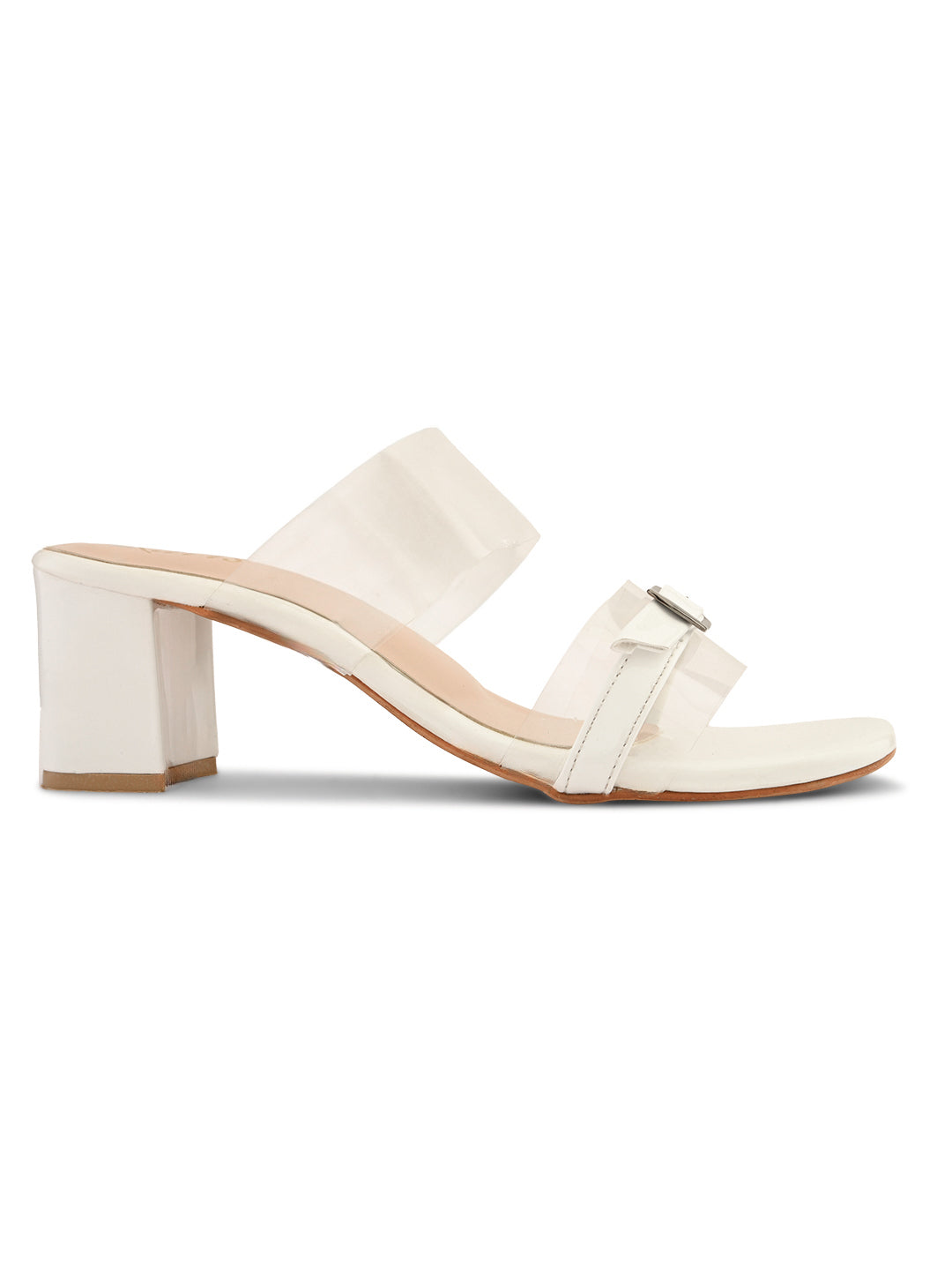 Ravis Black Transparent Block Heels – Buckle Strap | Party & Daily Wear