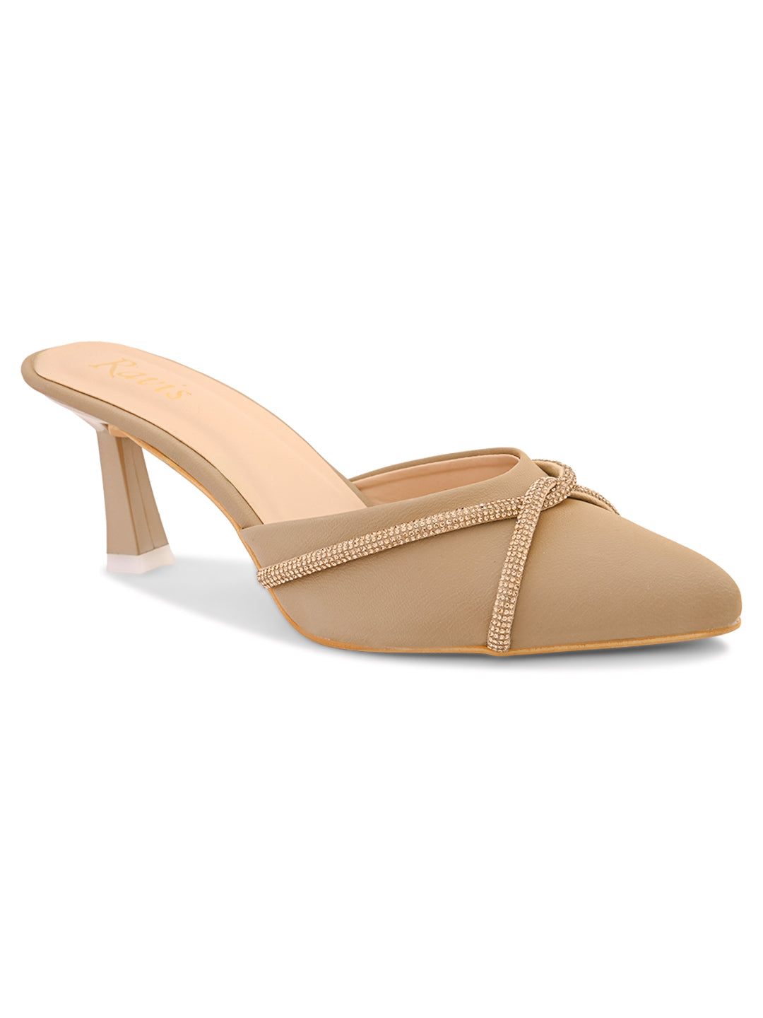 Ravis Ethnic Pointed Heels for Women – Traditional Party Wear Slip-Ons