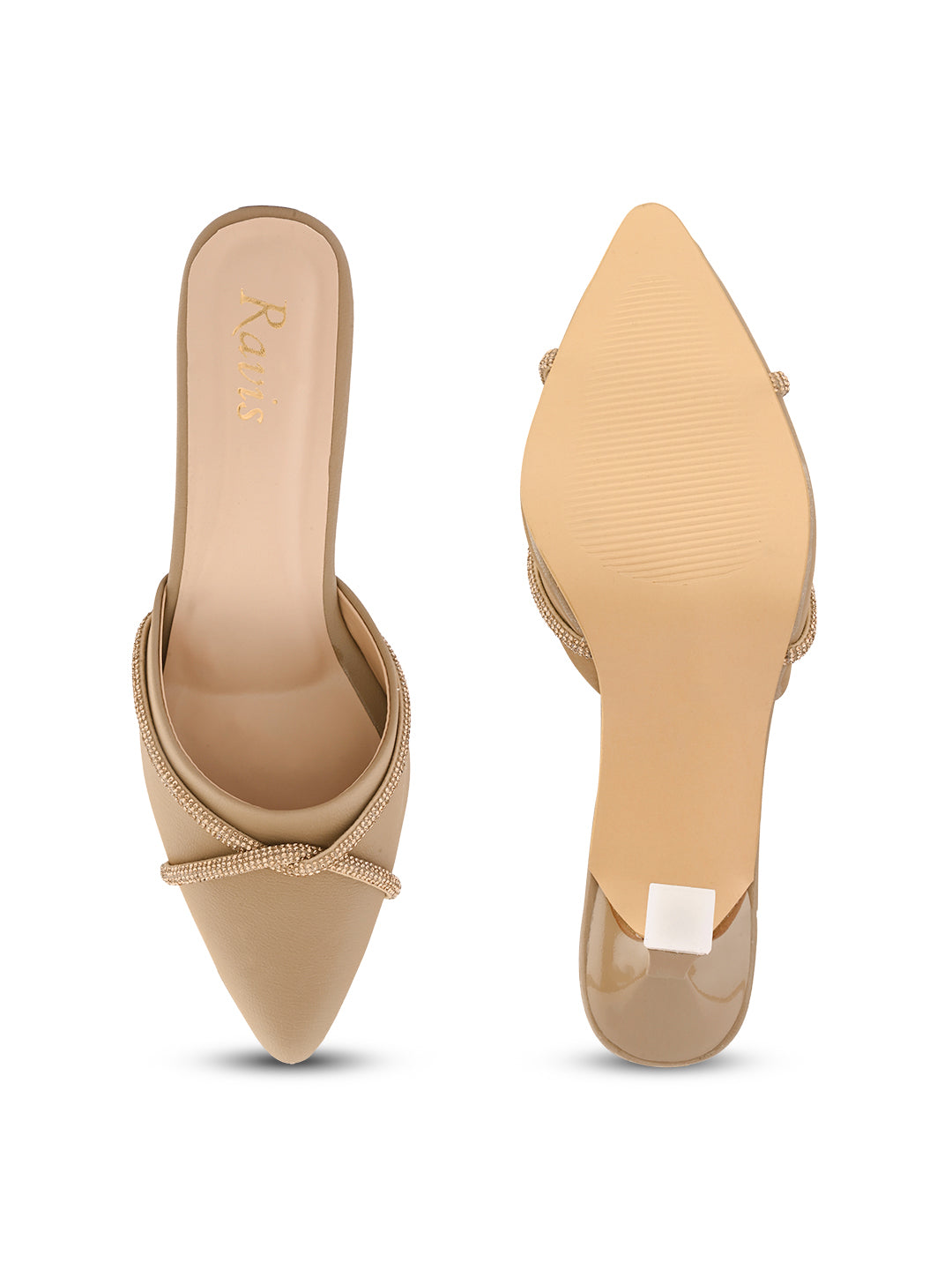 Ravis Ethnic Pointed Heels for Women – Traditional Party Wear Slip-Ons