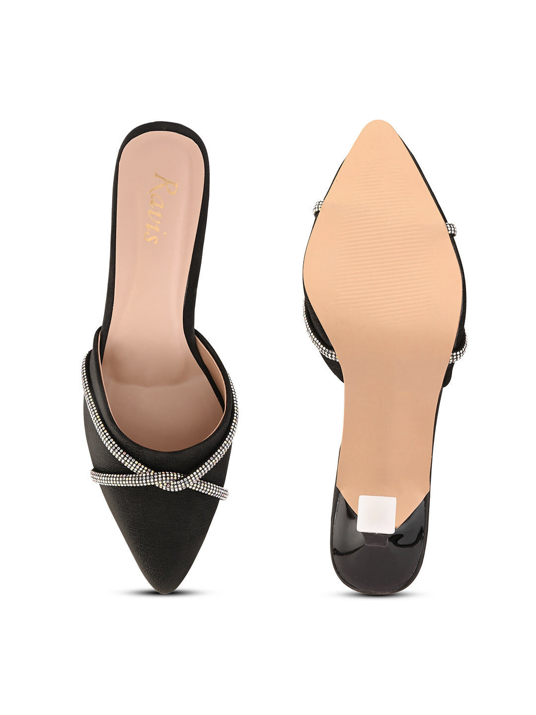 Ravis Ethnic Pointed Heels for Women – Traditional Party Wear Slip-Ons
