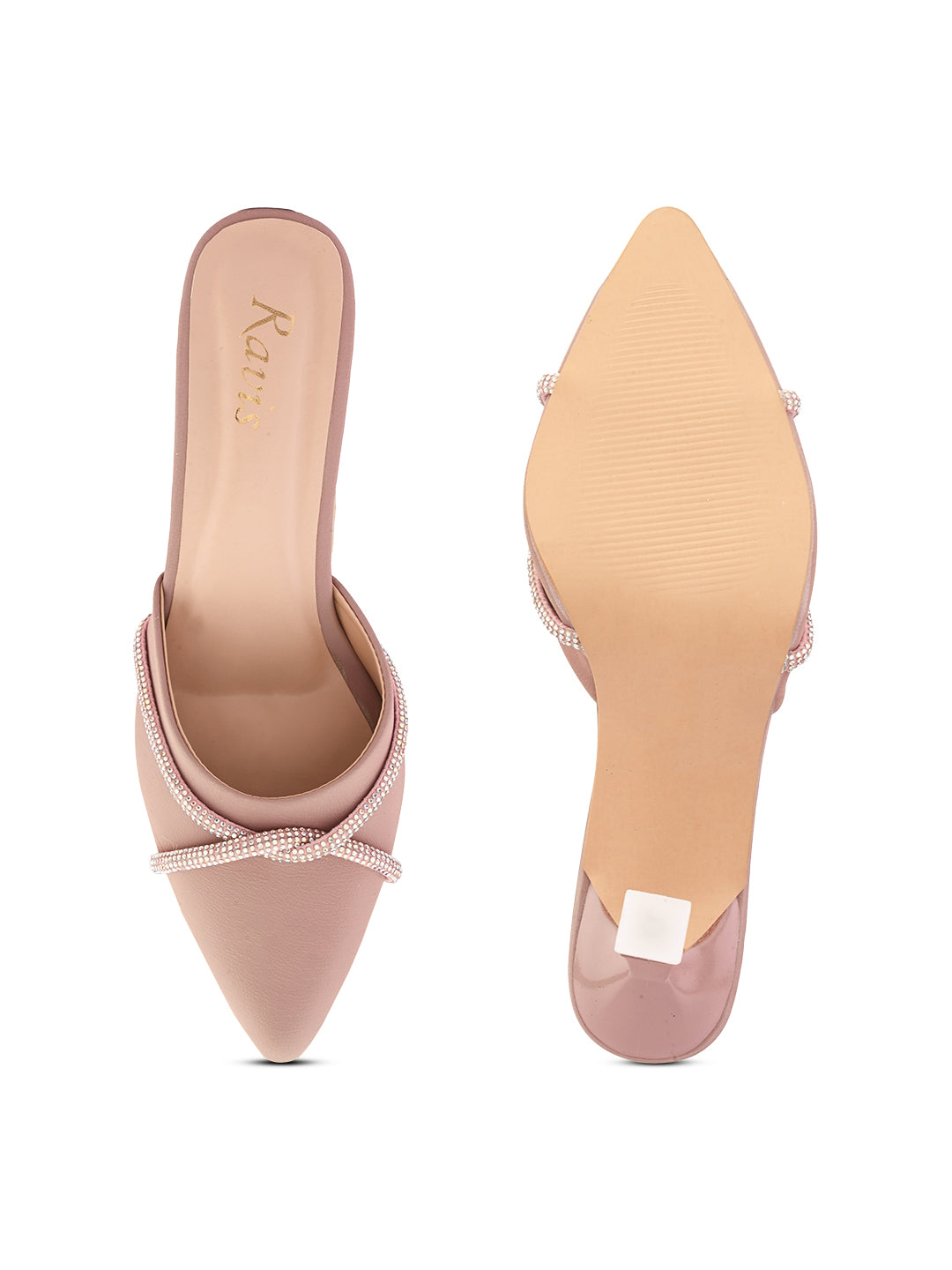 Ravis Ethnic Pointed Heels for Women – Traditional Party Wear Slip-Ons