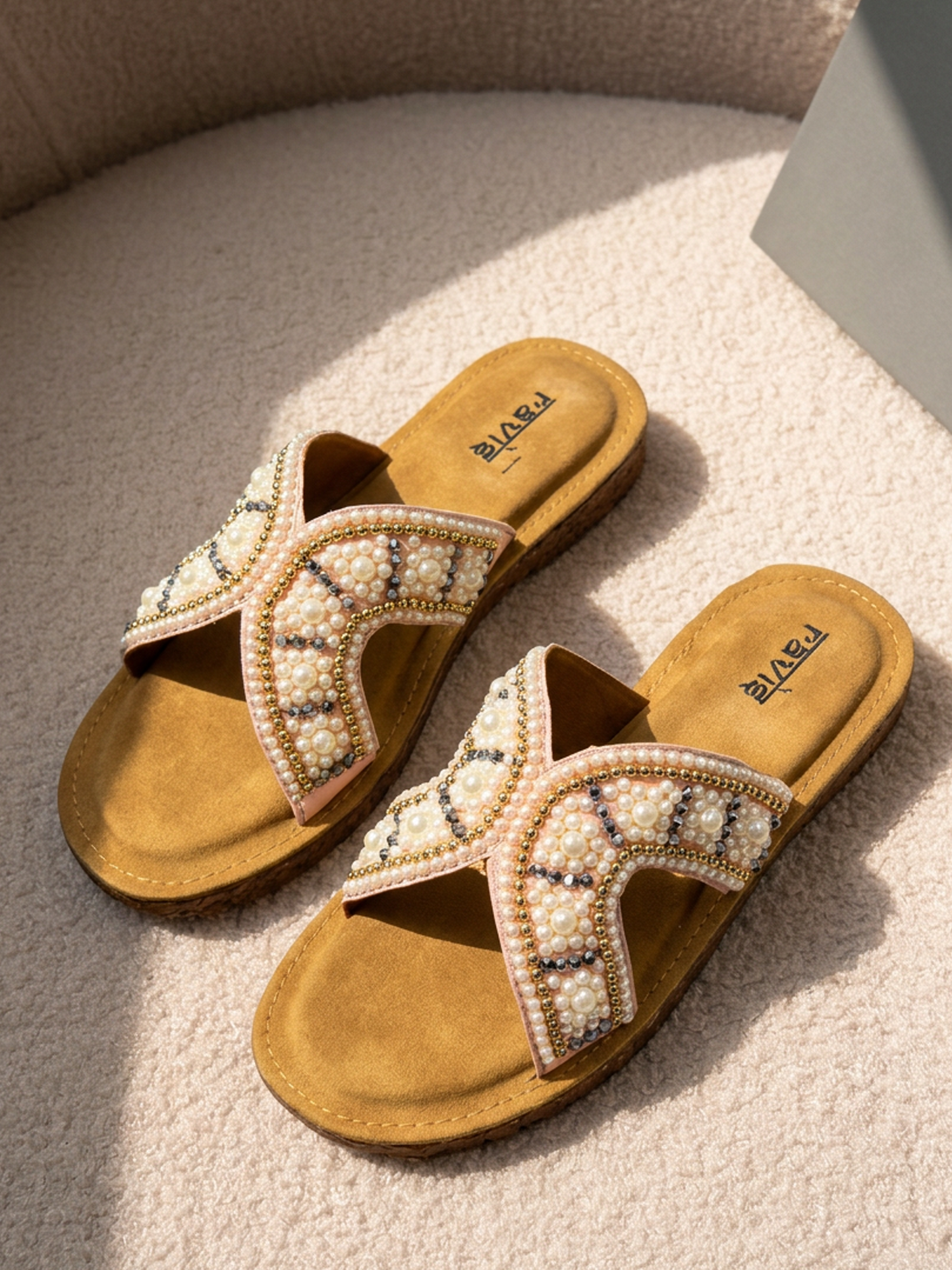 Peach Meets Style Slipper for Women Top View Ravis Footwear